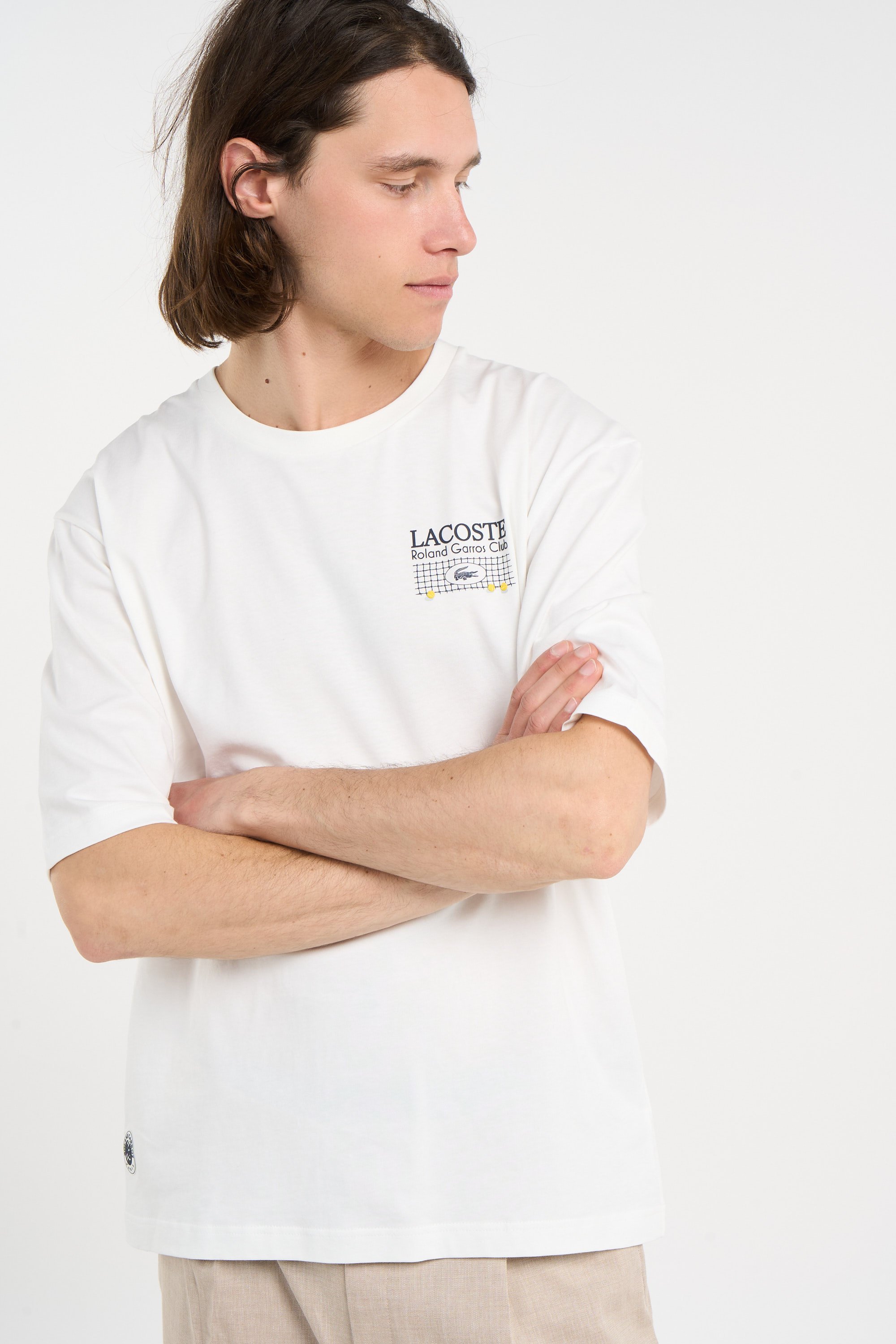 T-shirt roland garros club LACOSTE Blanc