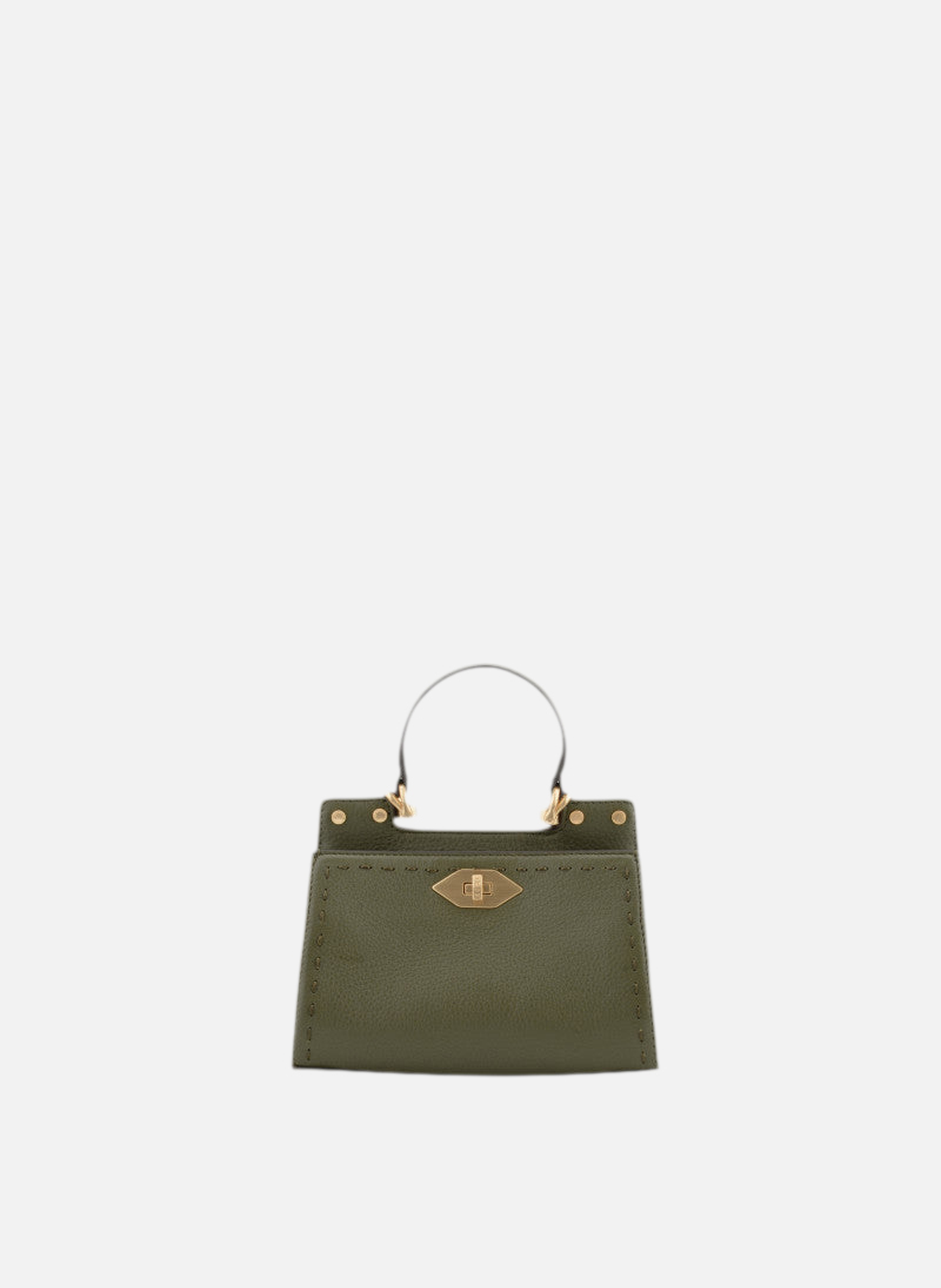 Trianon | sac à main micro en cuir de vachette POURCHET Kaki