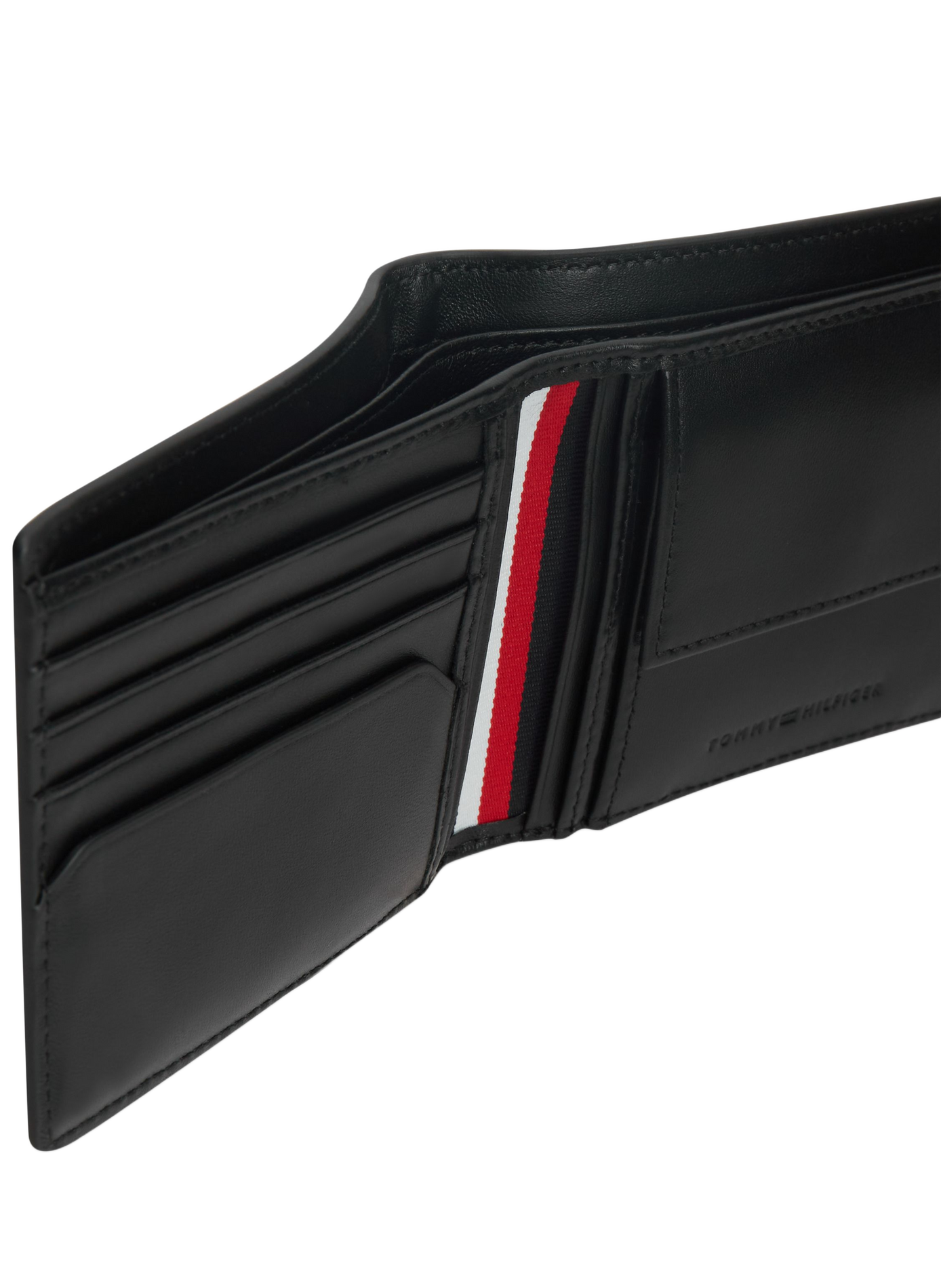 Textured logo leather wallet TOMMY HILFIGER Black