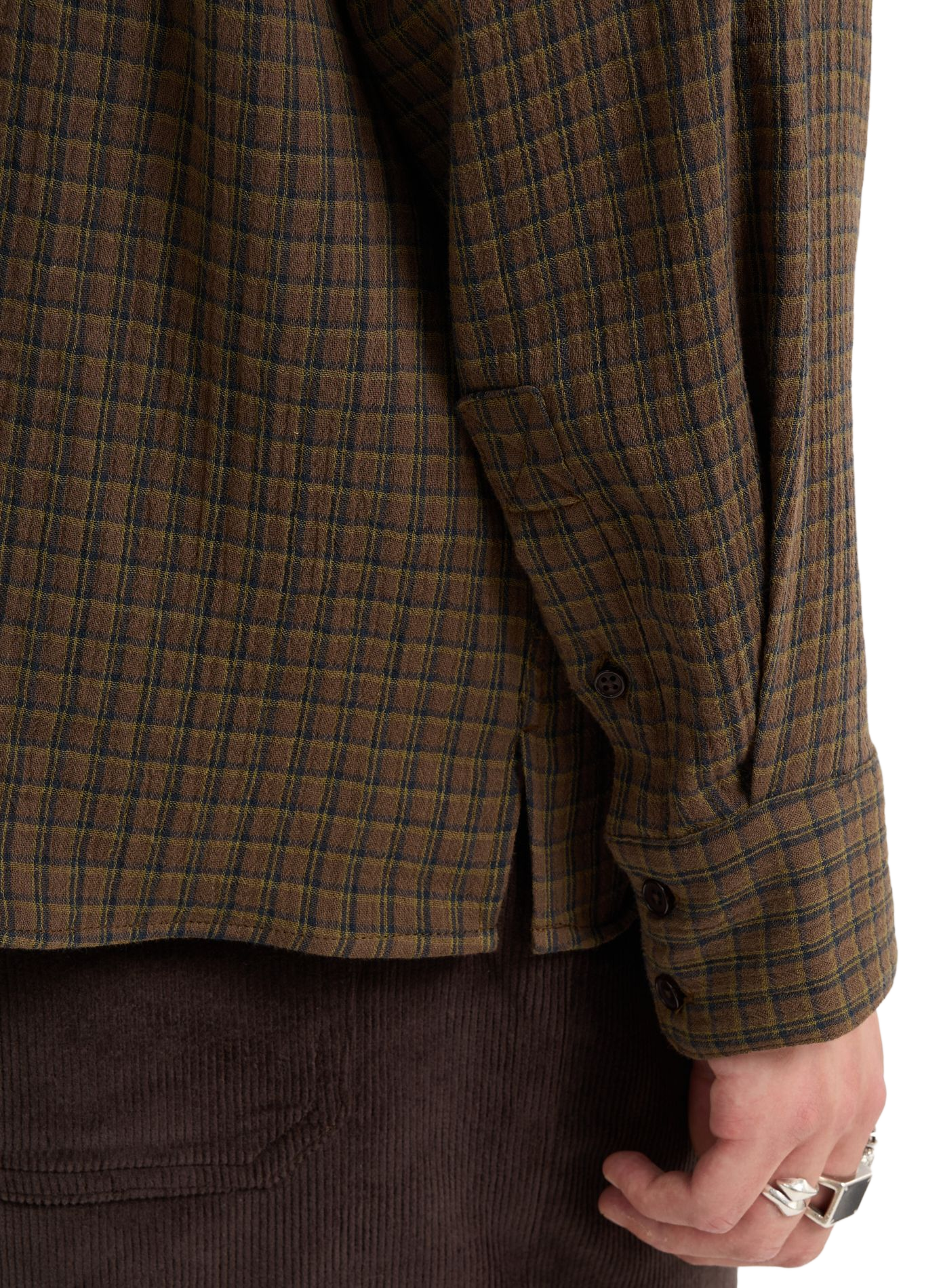 Chemise col classique manches contrastantes en coton SAISON 1865 Khaki