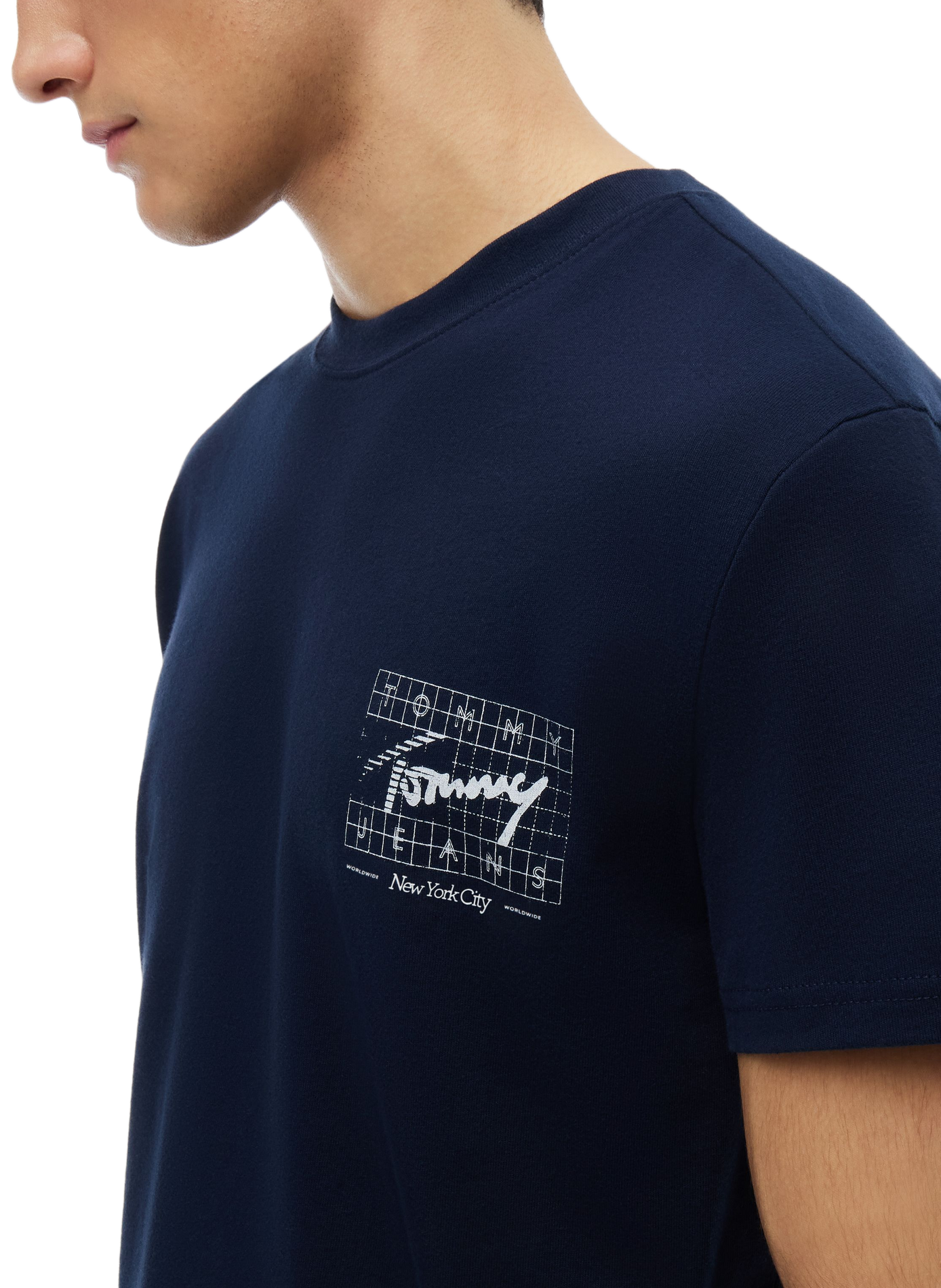 Spot-print cotton T-shirt TOMMY HILFIGER Blue
