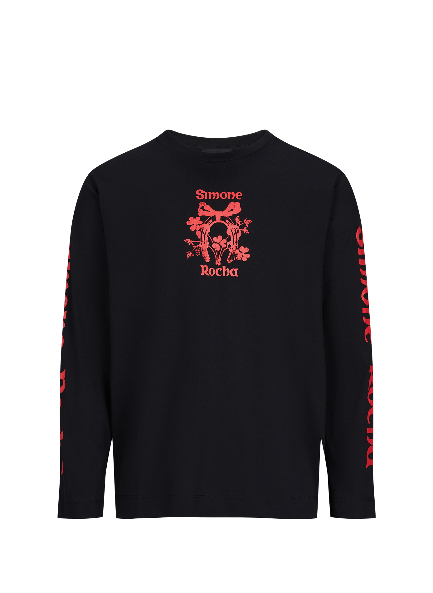 T-shirt droit en coton SIMONE ROCHA Noir