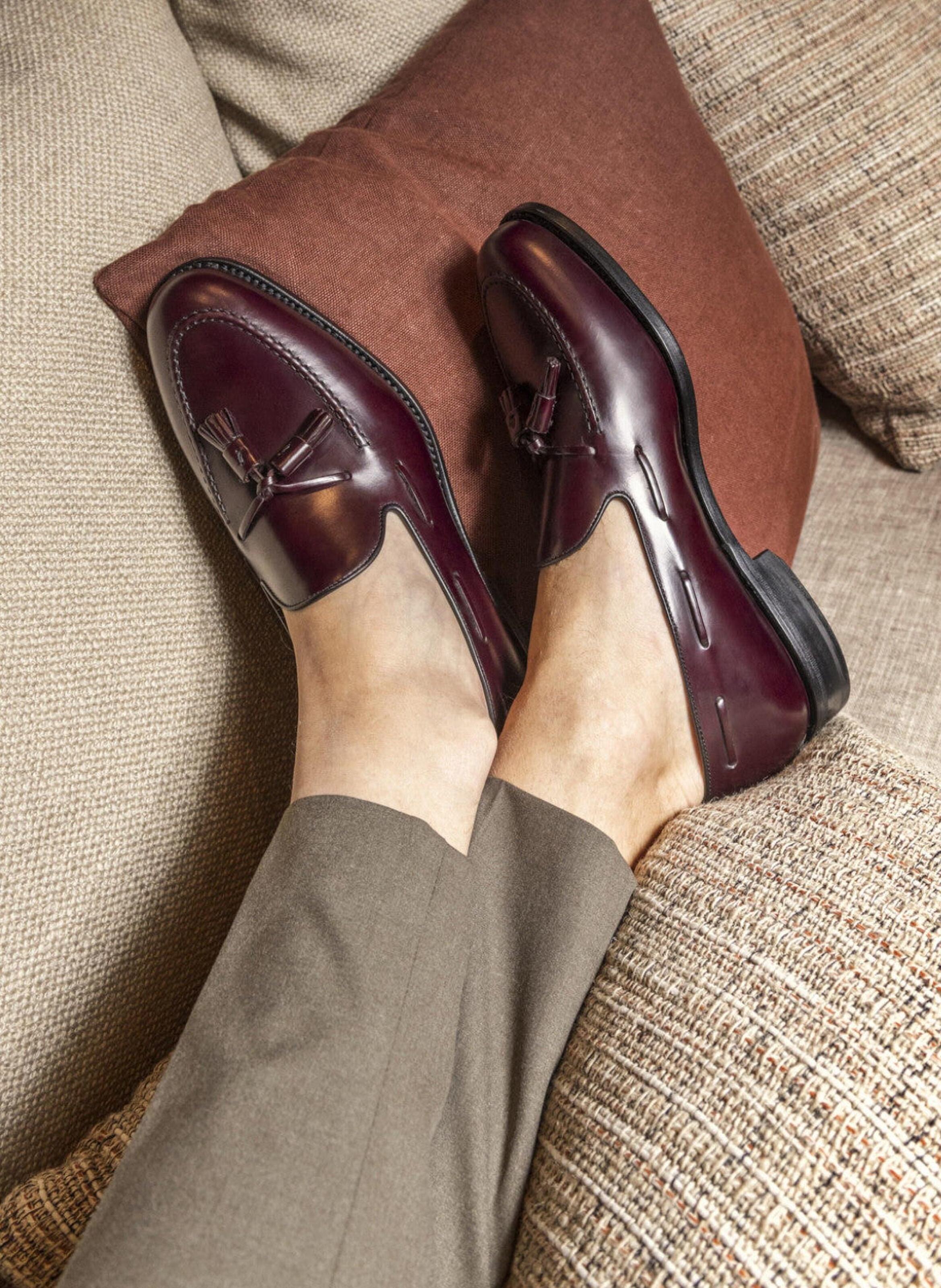 Mocassins cuir olden FINSBURY Rouge