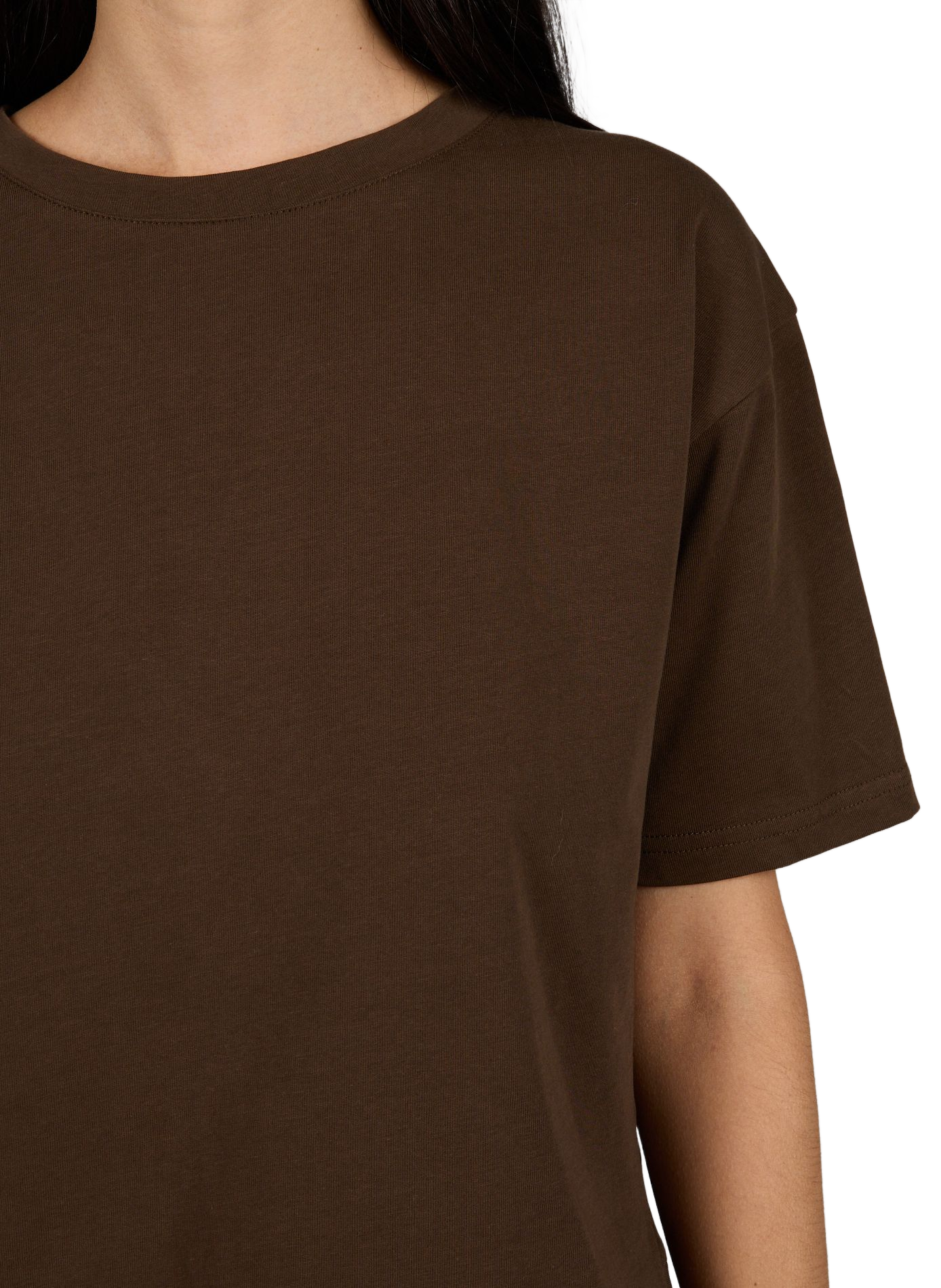 Gerader Baumwoll-Rundhals-Top SUNCOO Khaki