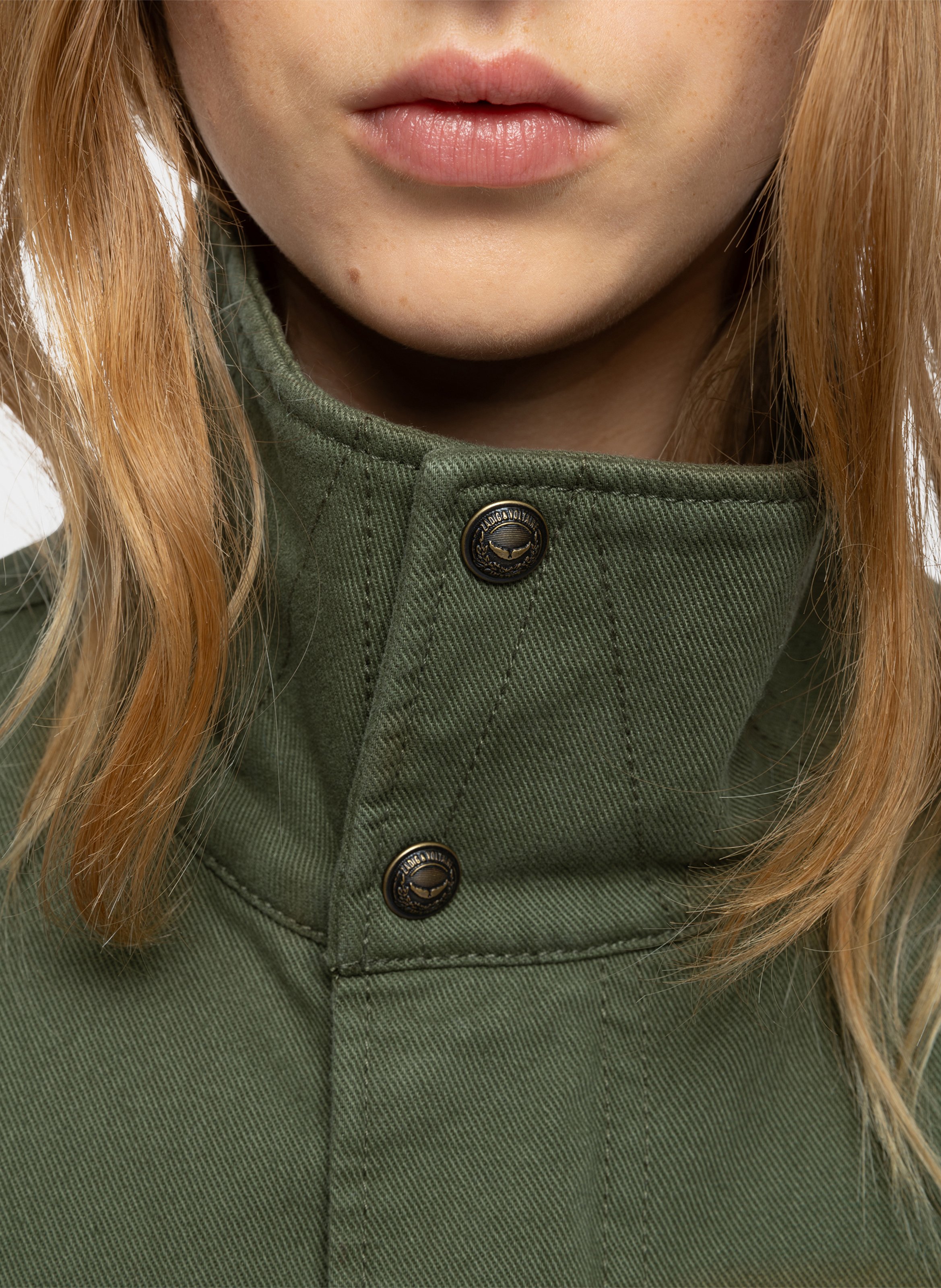 Manteau col montant boutonné uni kadri ZADIG&VOLTAIRE Vert