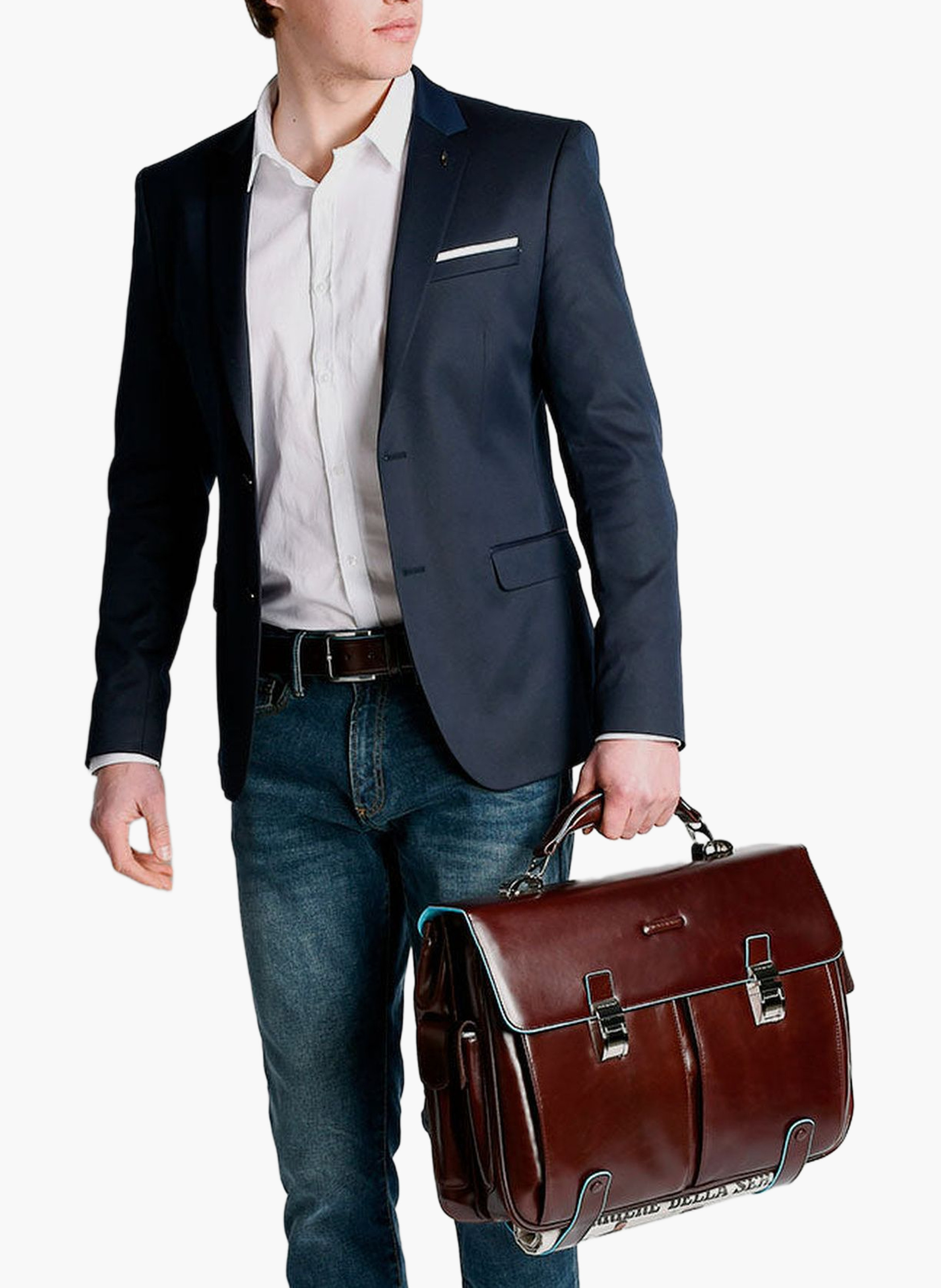 Laptoptas voor 15,6 inch, omvormbaar tot rugzak PIQUADRO Bruin