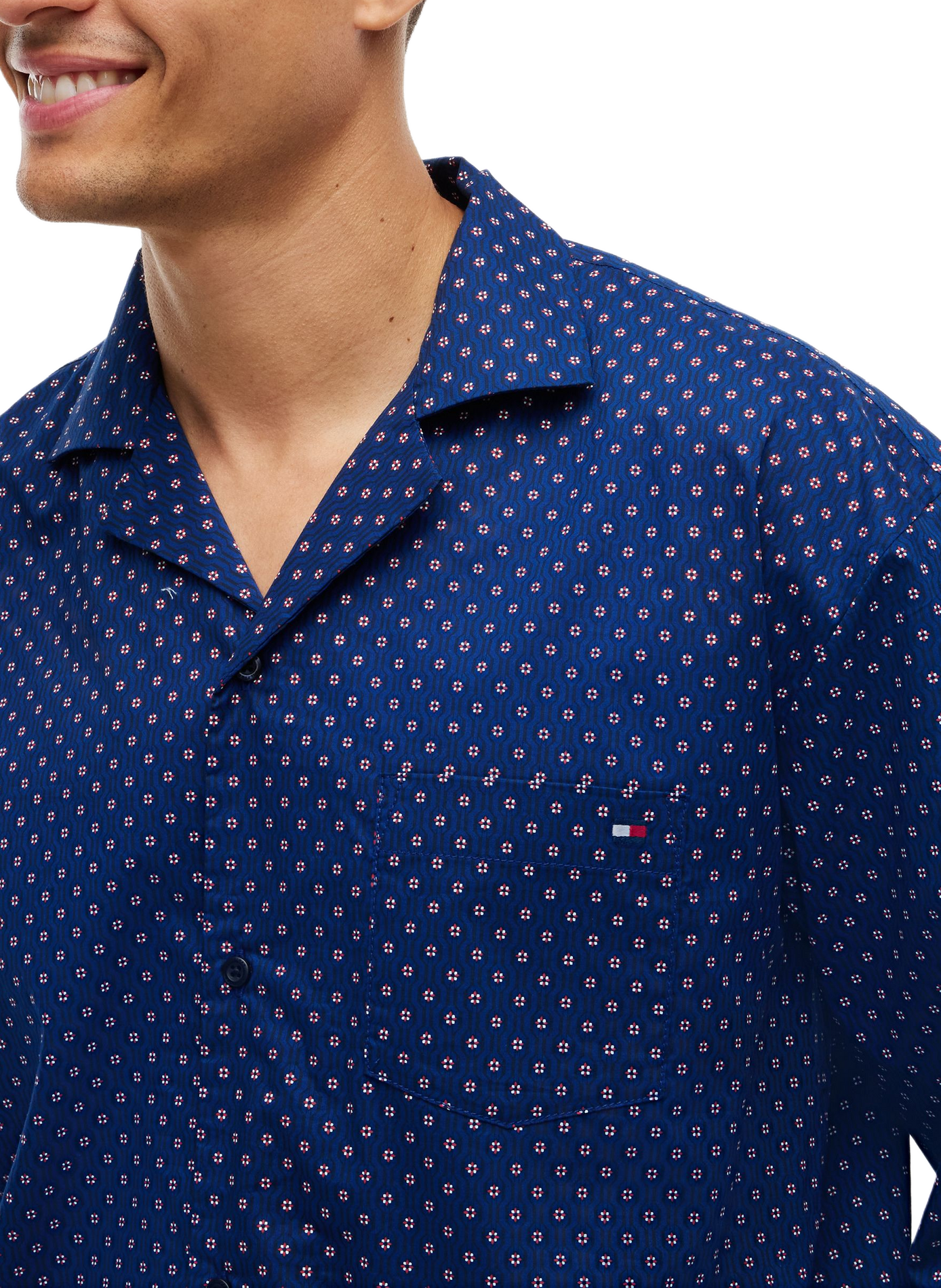 Long printed cotton pajamas TOMMY HILFIGER Blue