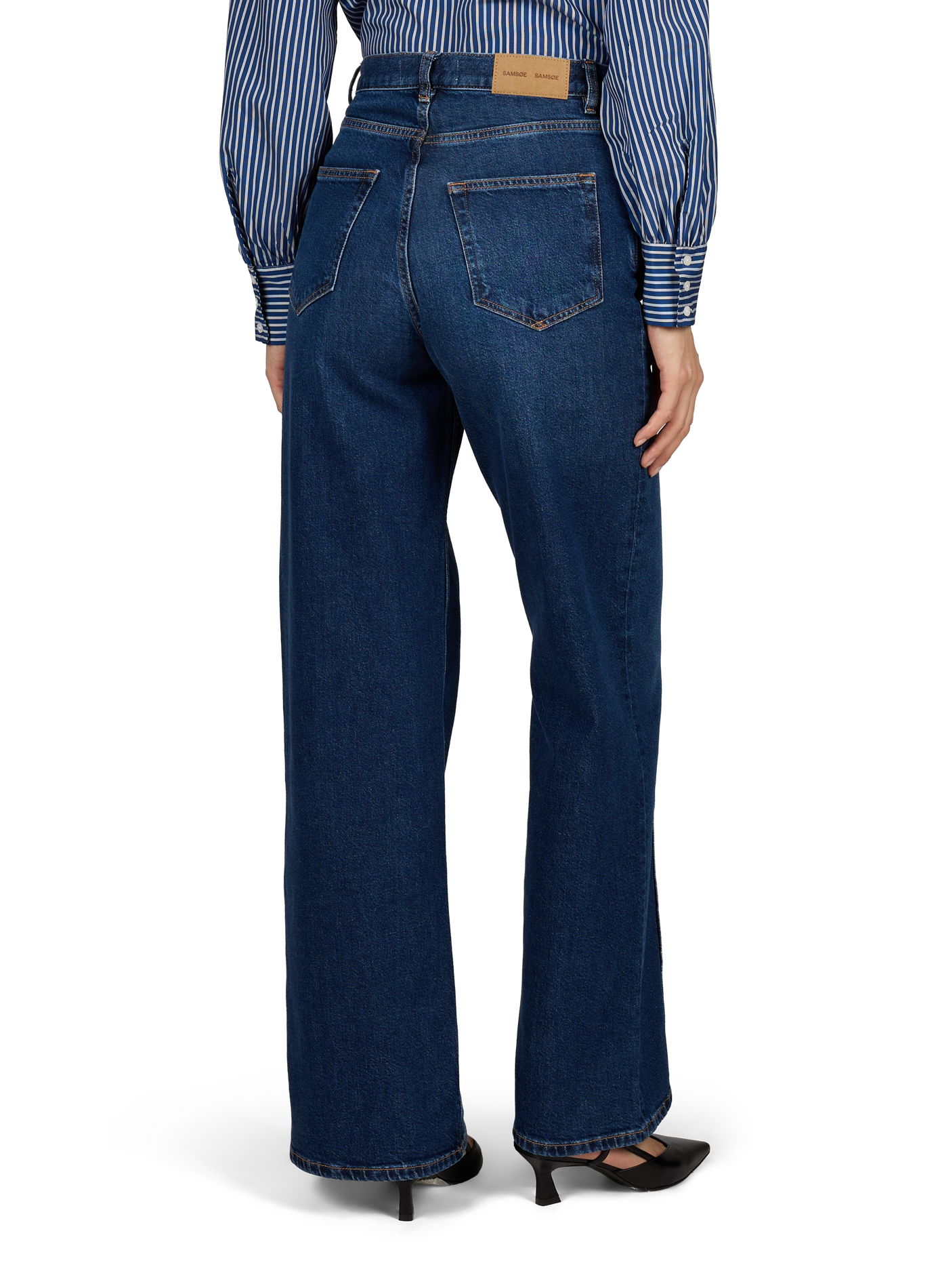 Jean taille haute large SAMSOE SAMSOE Bleu