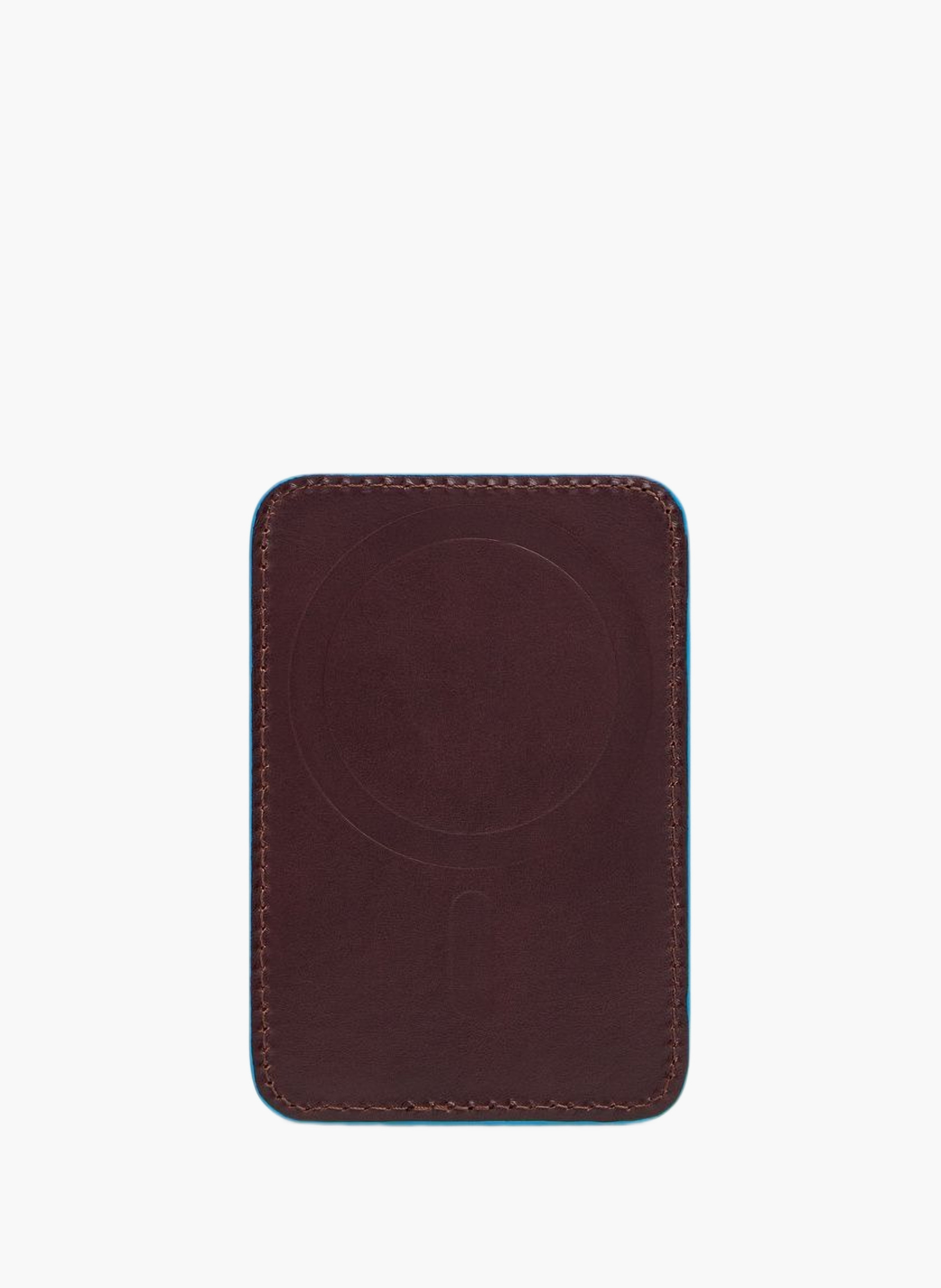 Magsafe® card holder with ring stand – blue square PIQUADRO Brown