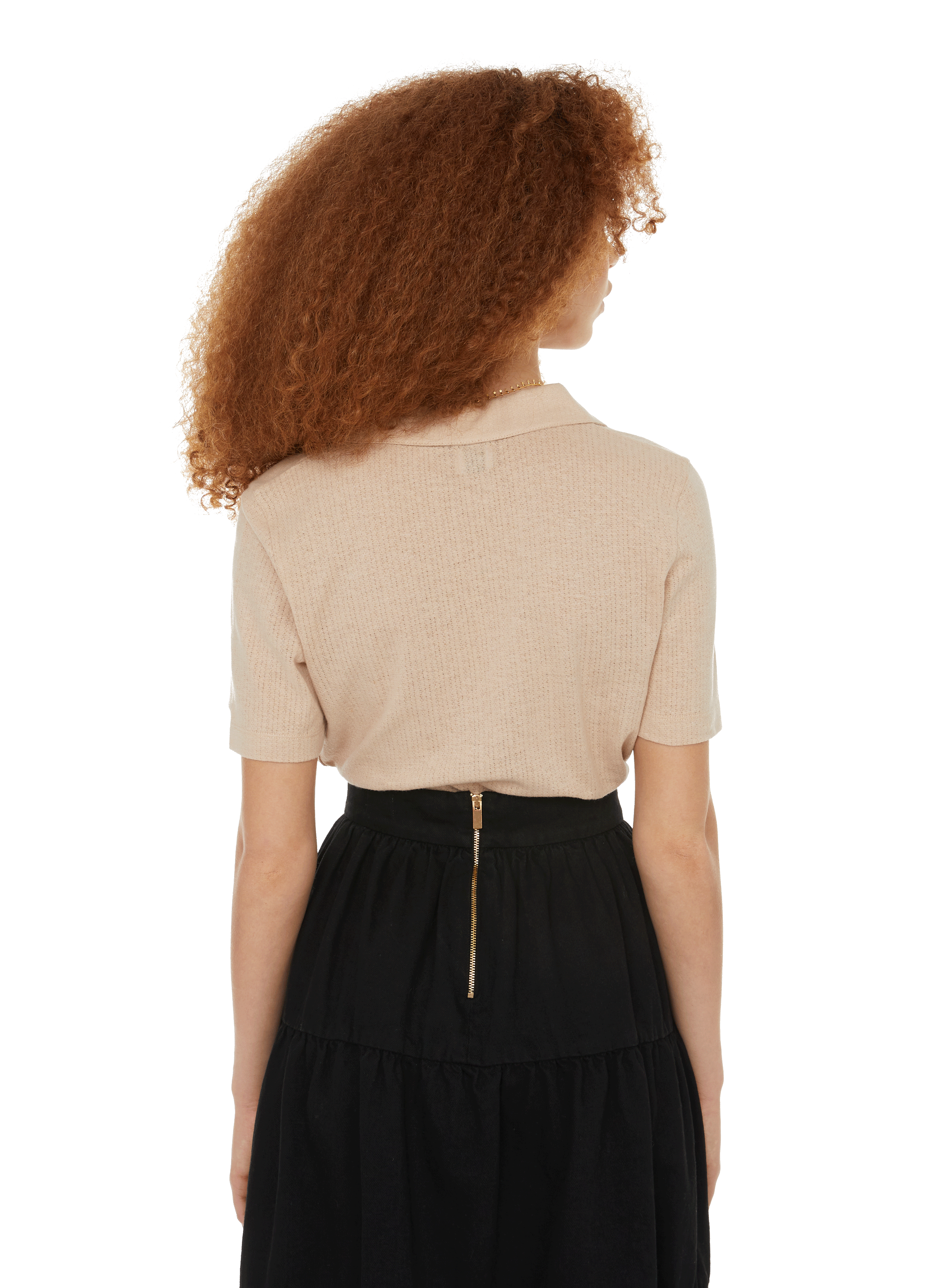 T-shirt en coton et lin  AU PRINTEMPS PARIS Beige