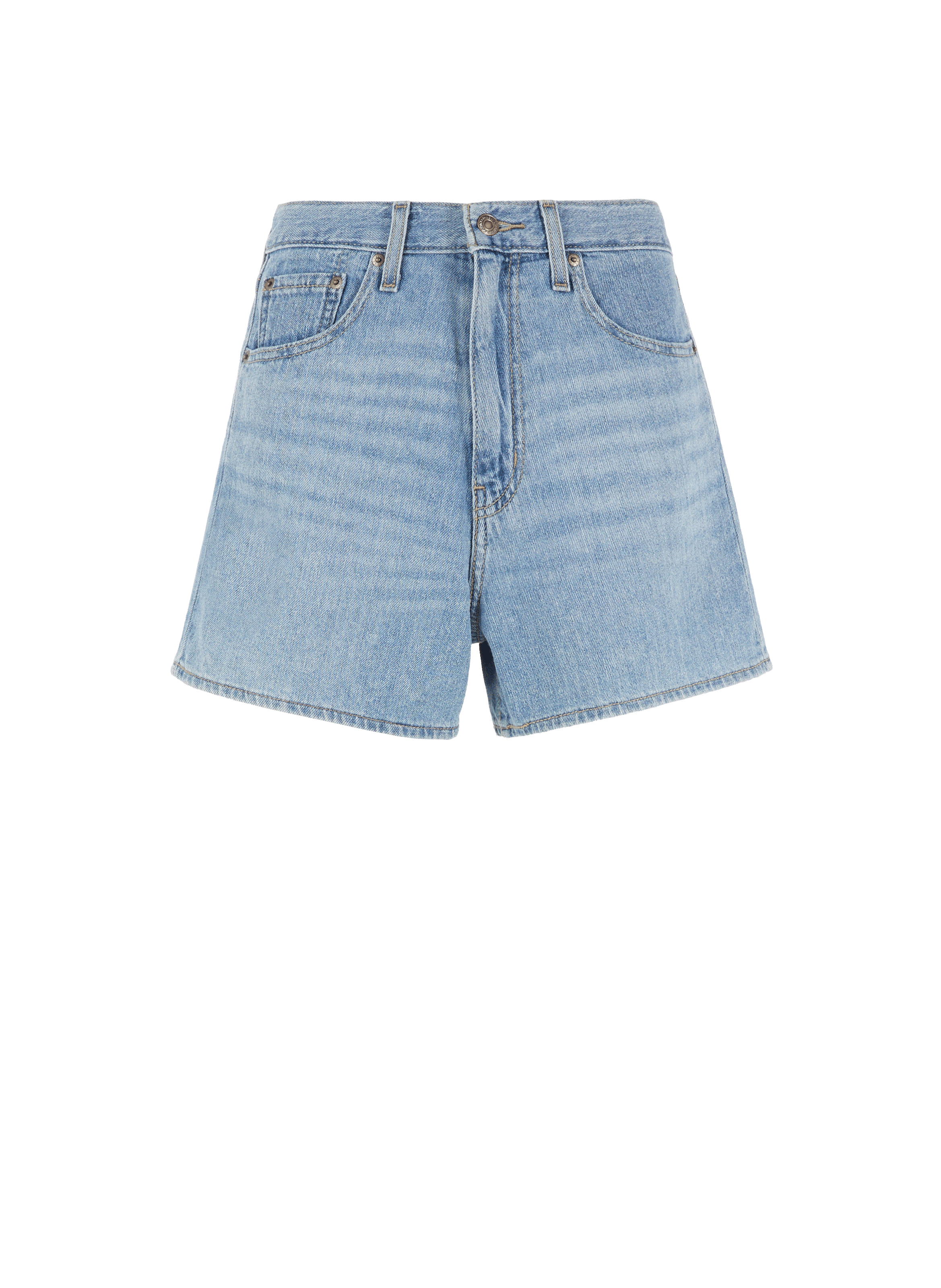Short en jean ample en coton et chanvre