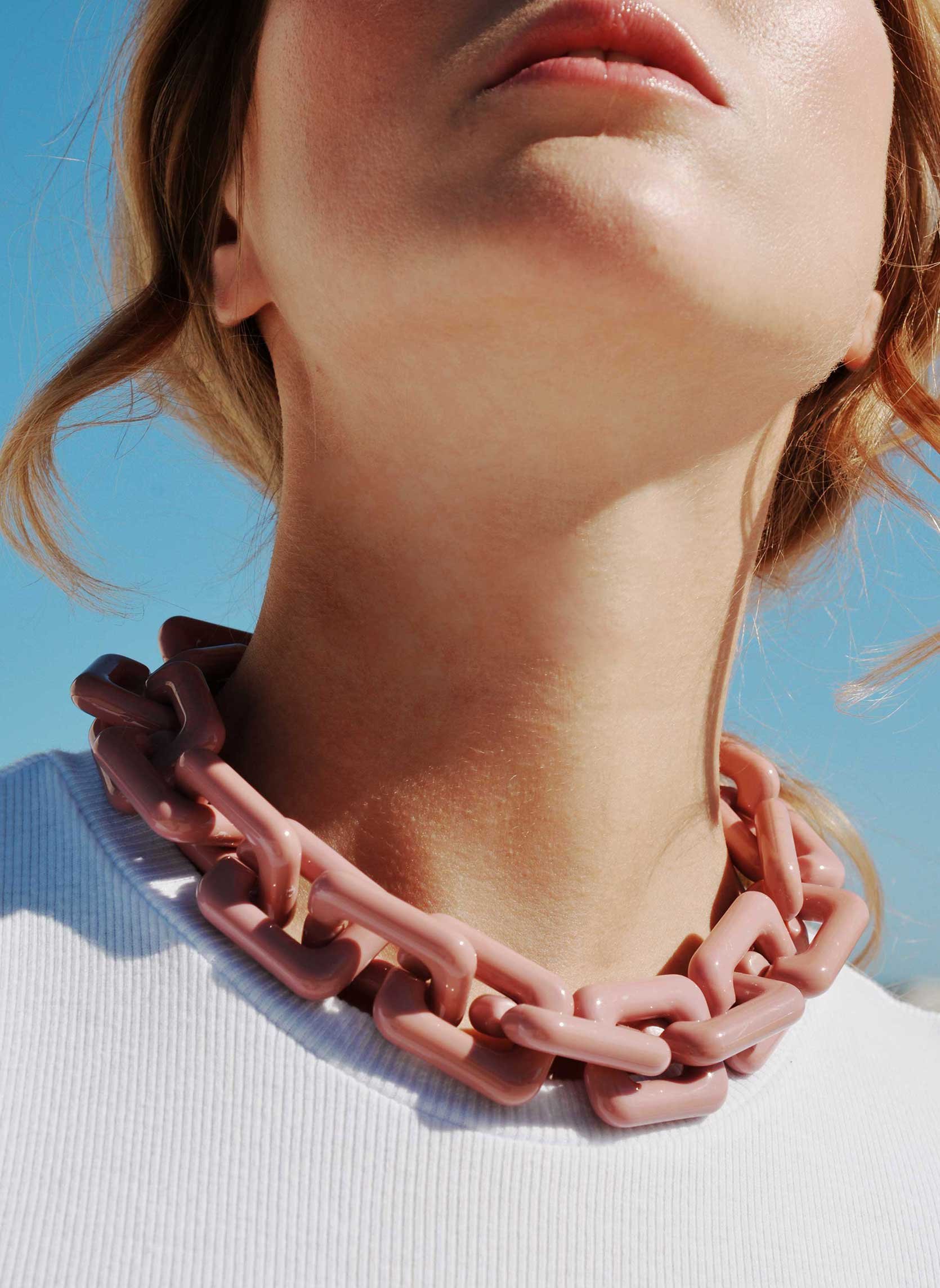 Collier grosse maille léger en aluminium rhymes HIPANEMA Rose