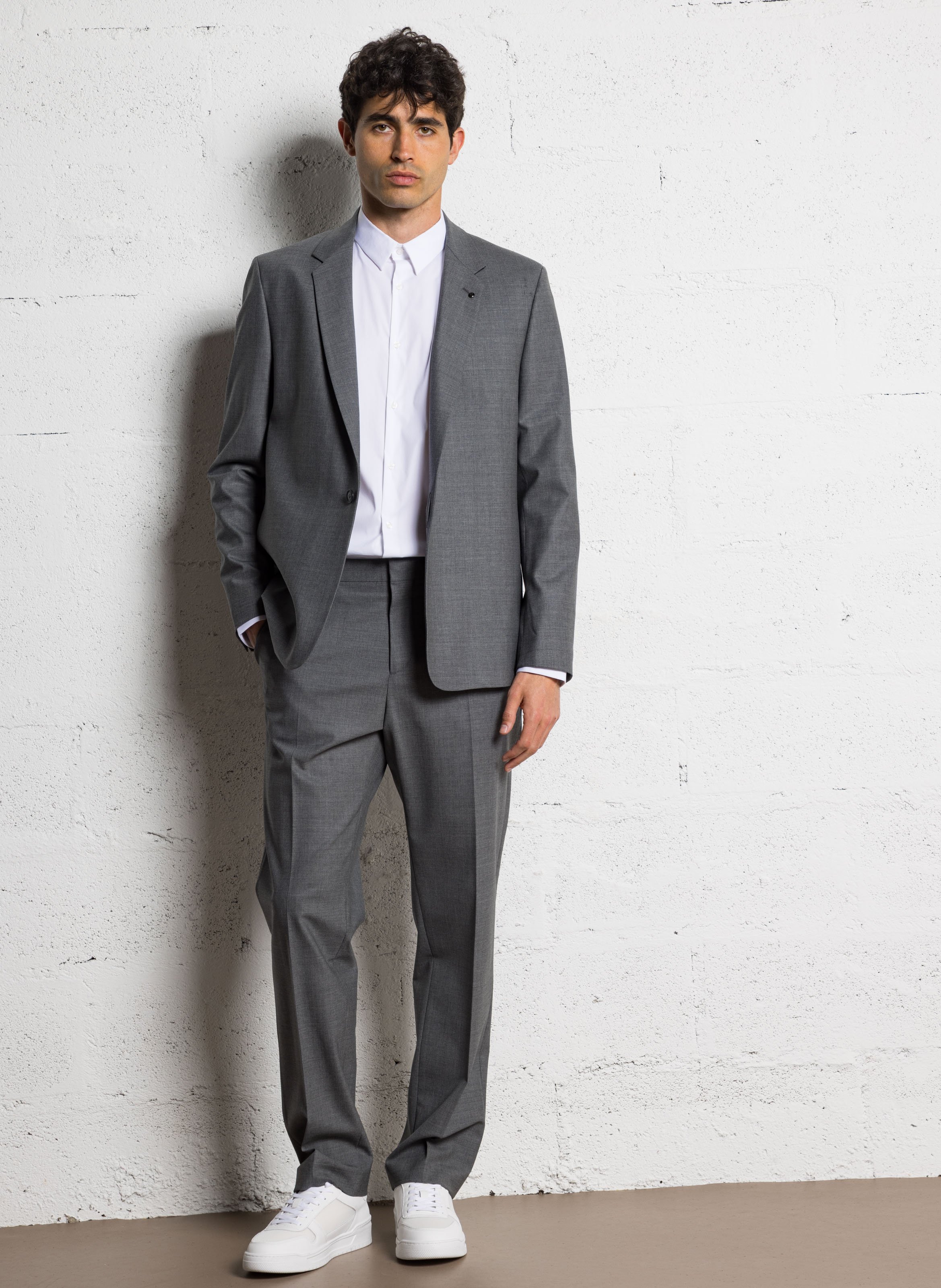 Baskets basses en cuir mélangé IKKS Blanc