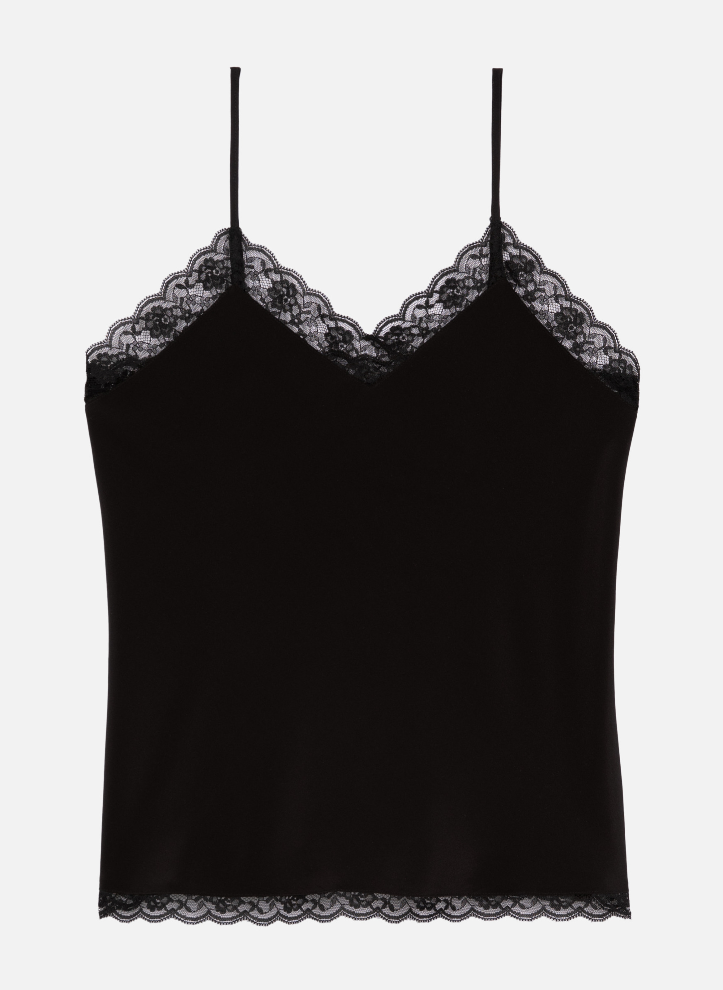 Caraco en soie et dentelle THE KOOPLES Noir