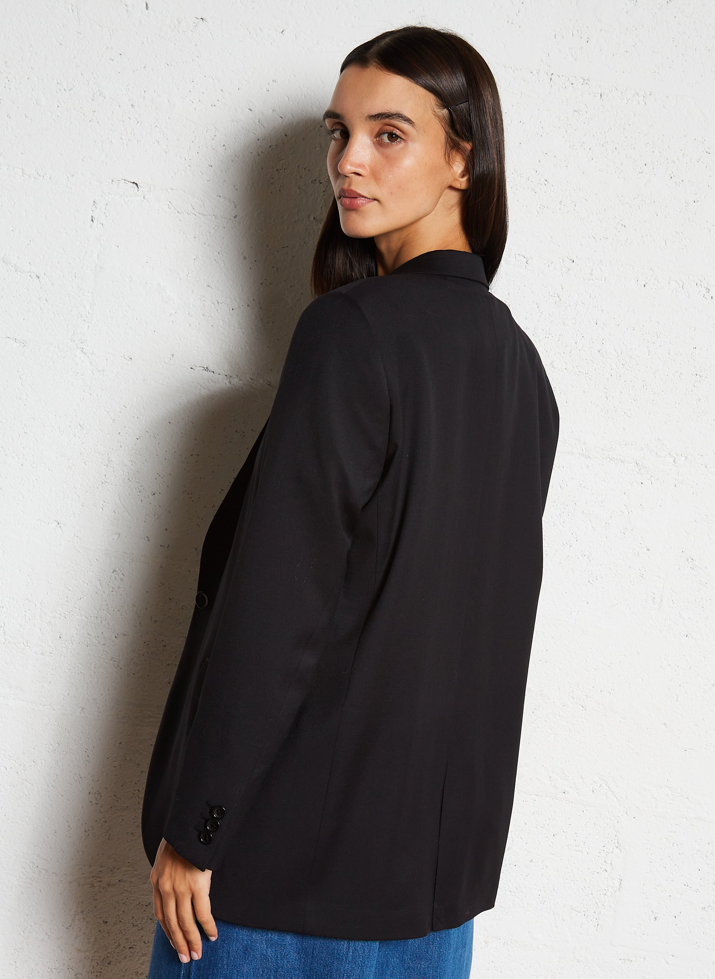 Veste de tailleur en laine visha BA&SH Noir