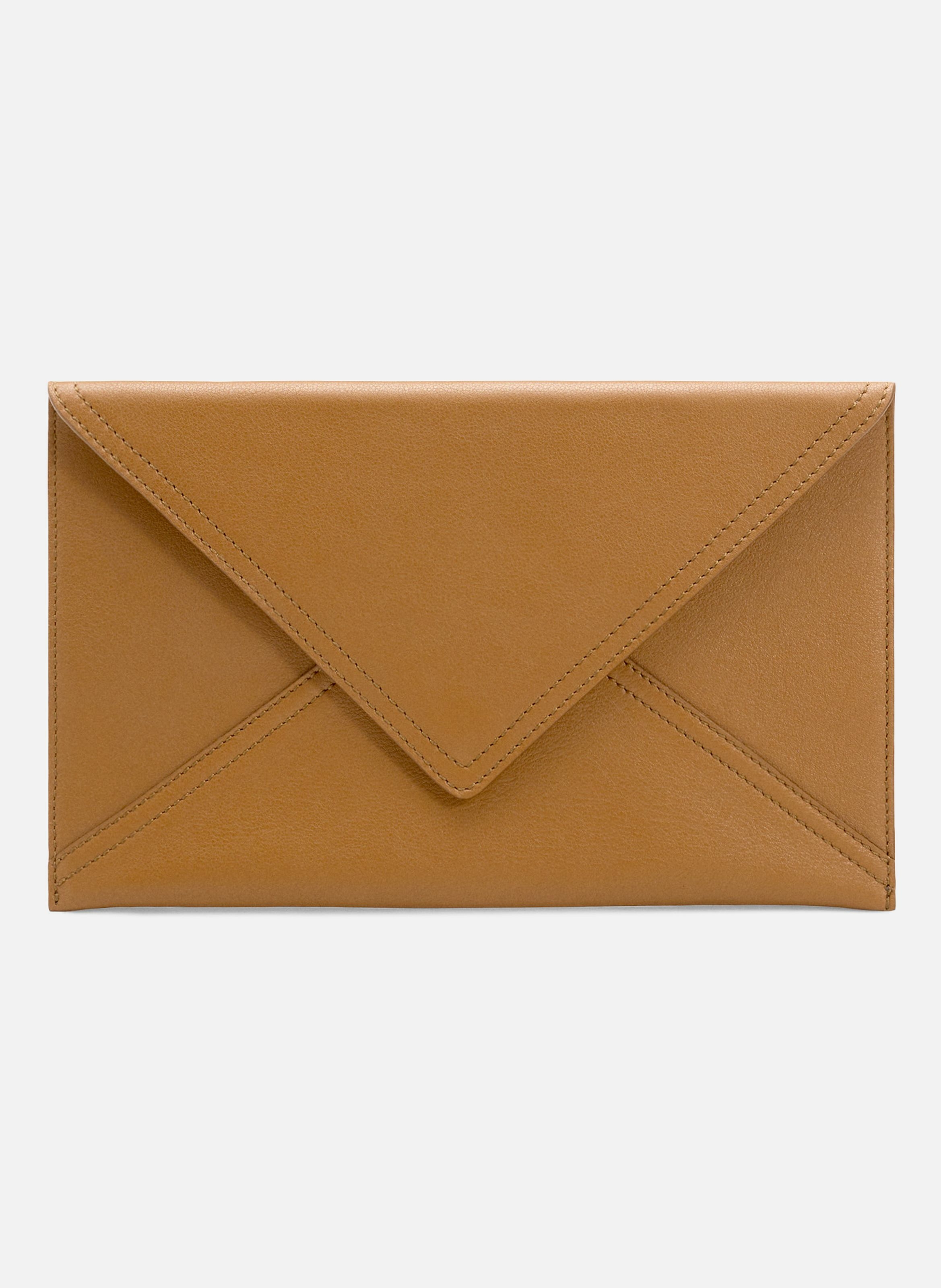 Porte cartes enveloppe etienne en cuir souple unisexe AMI PARIS Jaune