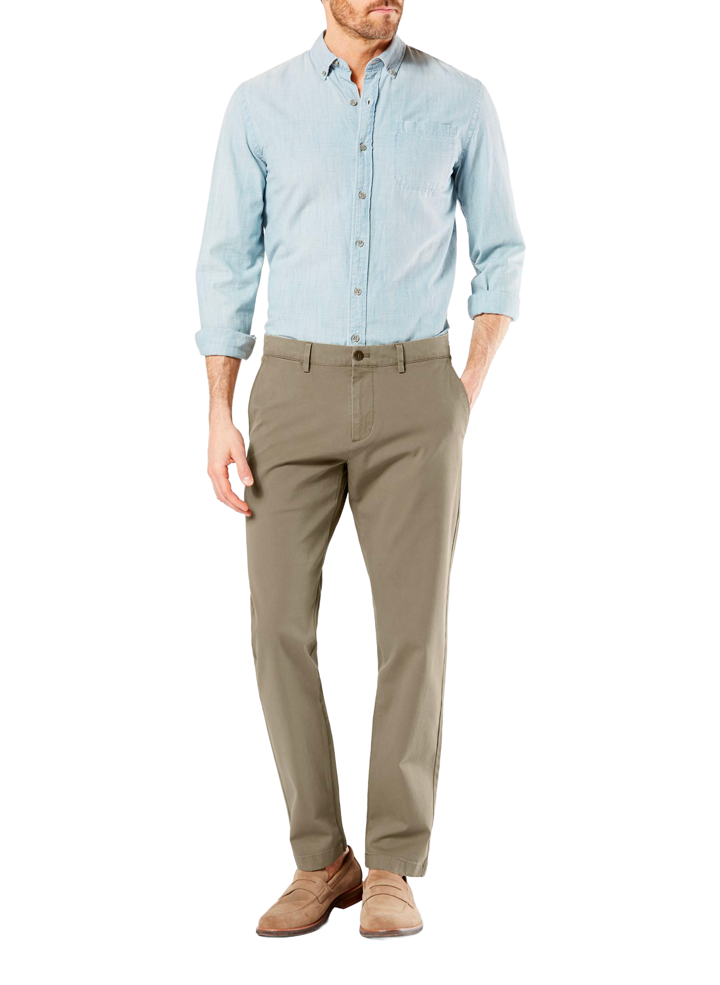 Pantalon chino slim en coton DOCKERS Kaki