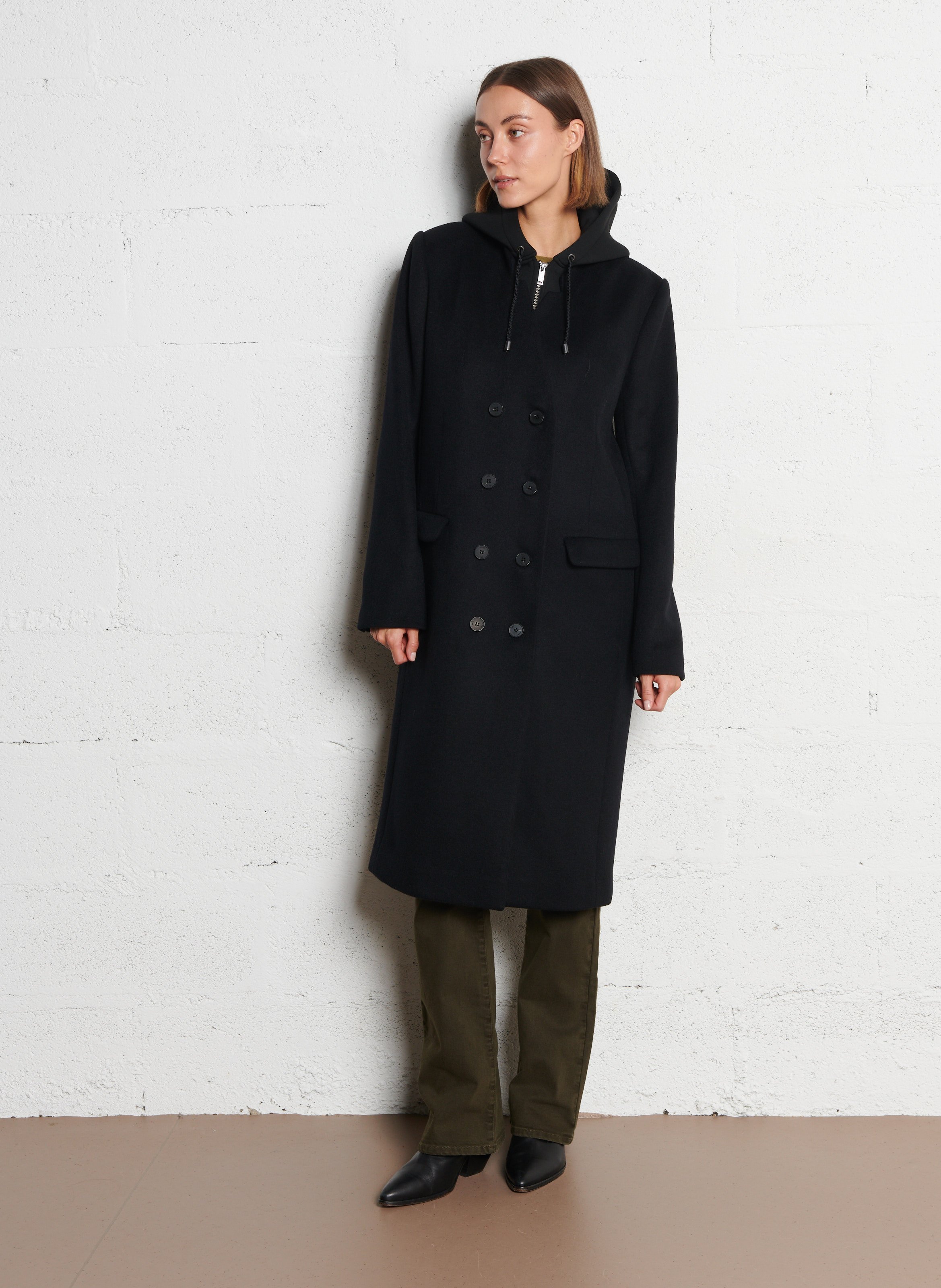 Manteau oversize en laine mélangée IKKS Noir