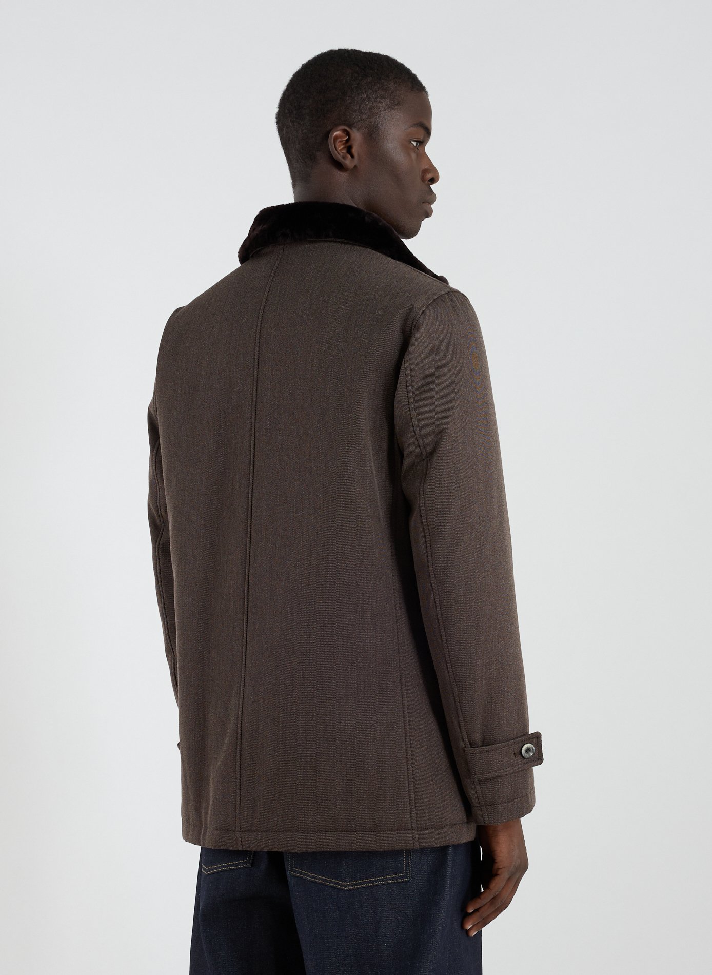 Straight wool parka HERNO Brown