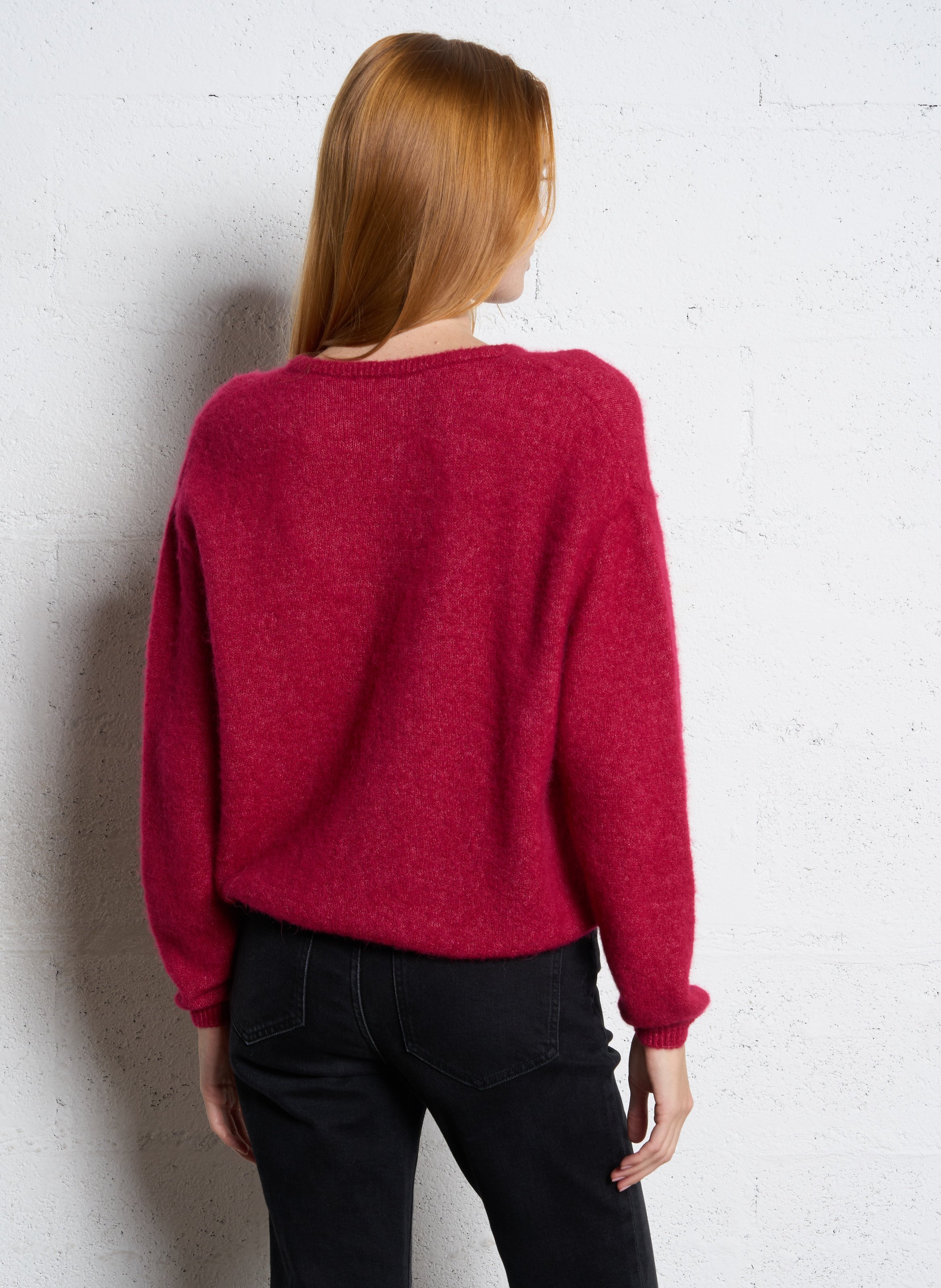 Gilet ample col rond en laine mélangée vitow AMERICAN VINTAGE Rose