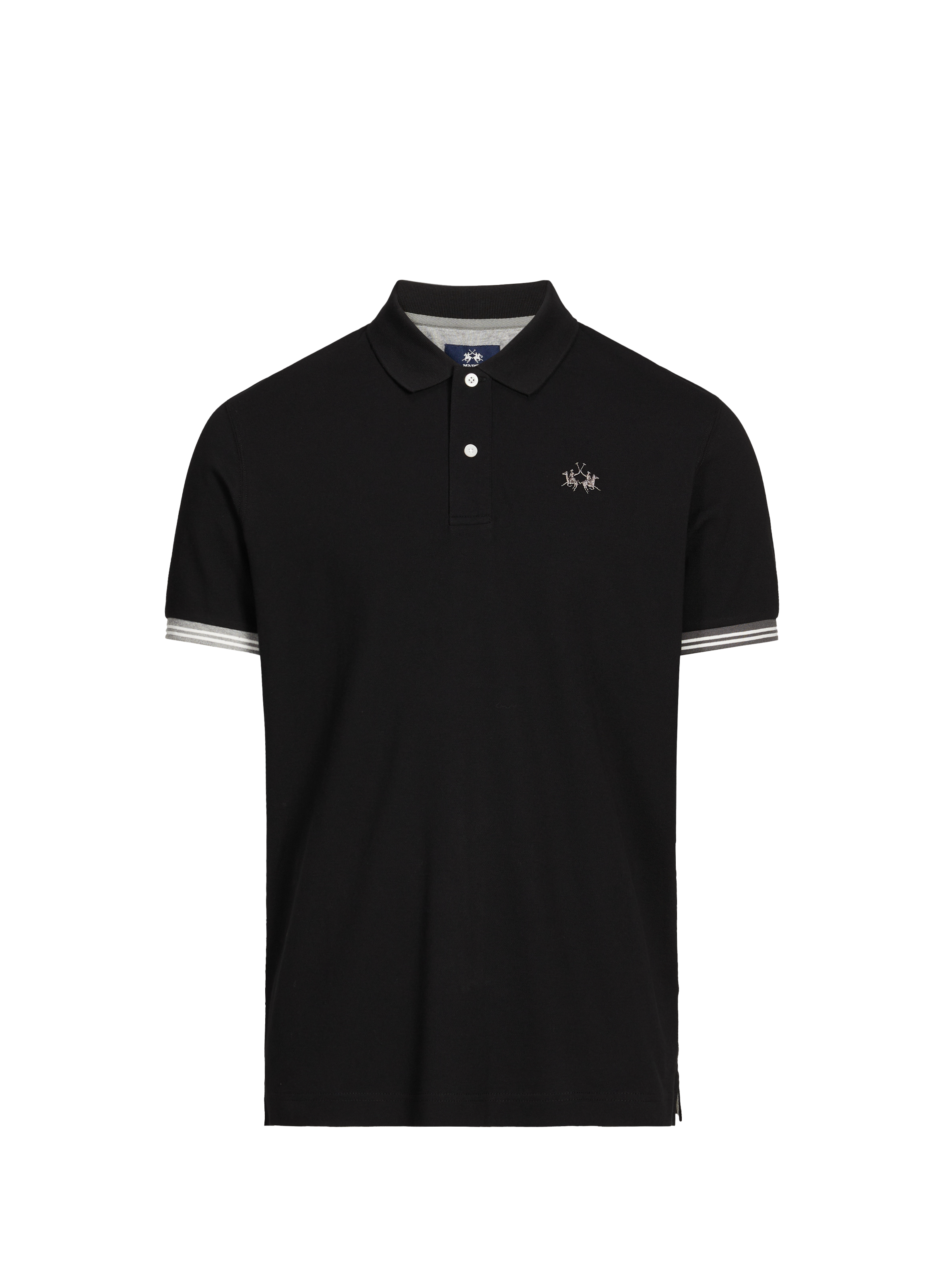 LA MARTINA Cotton-blend polo shirt Black