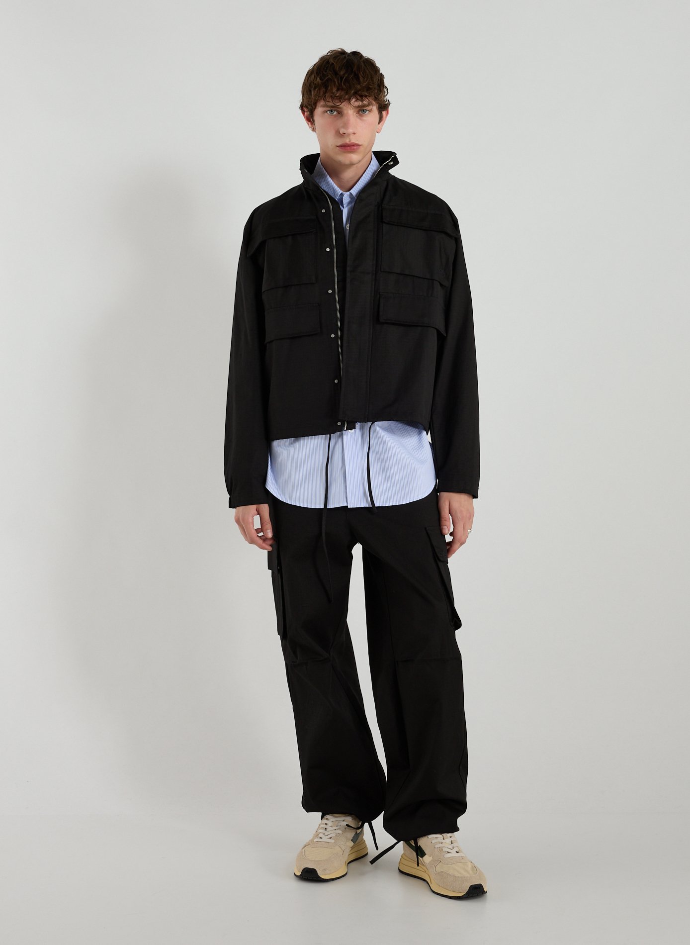 Jacket with high collar in blended cotton ARTE ANTWERP Black