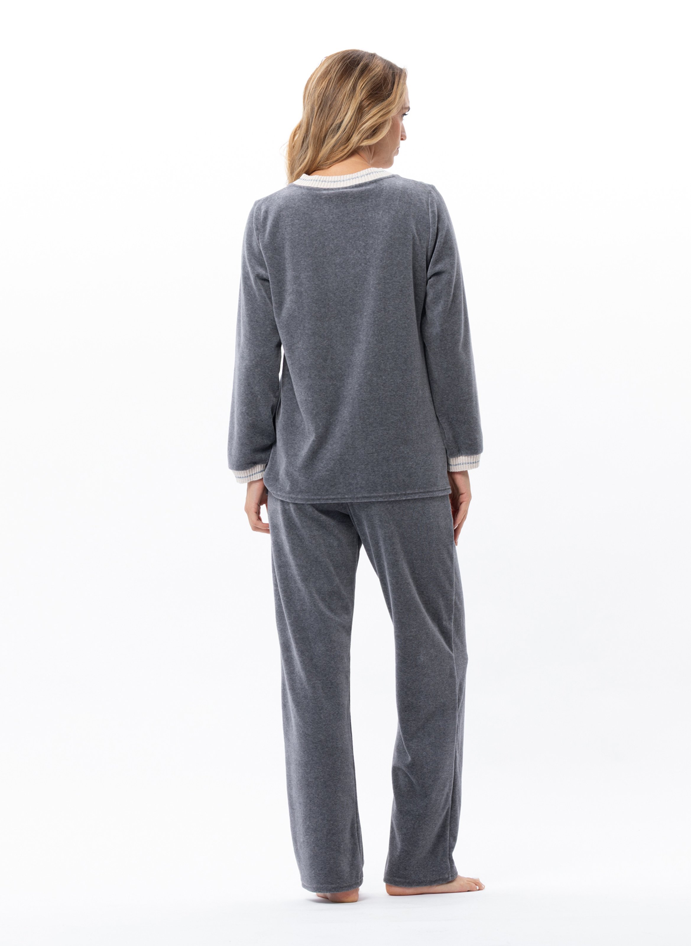 Ensemble homewear en velours country 122 LE CHAT Gris