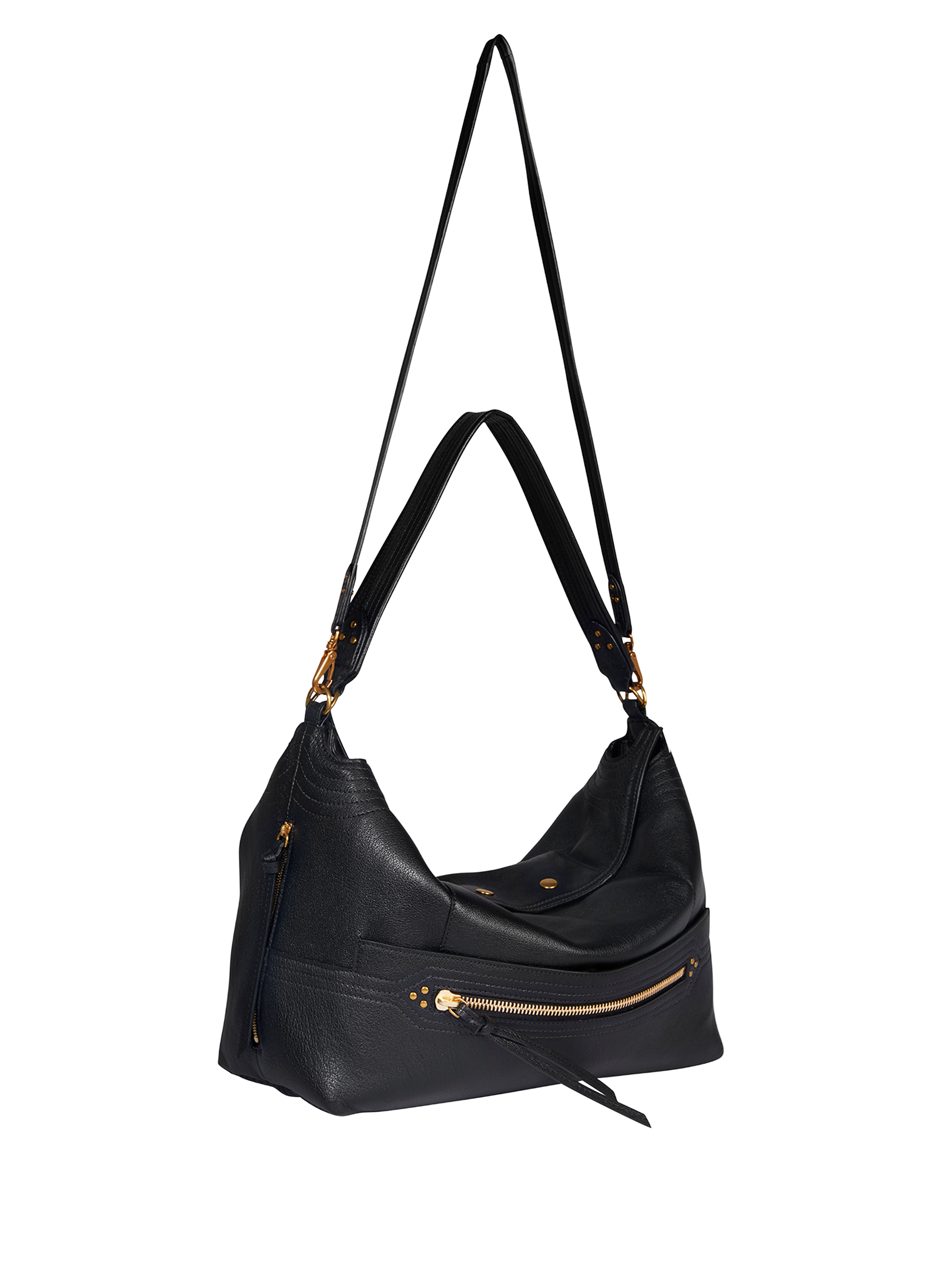 Lucky calf and goat leather baguette bag JÉRÔME DREYFUSS Black