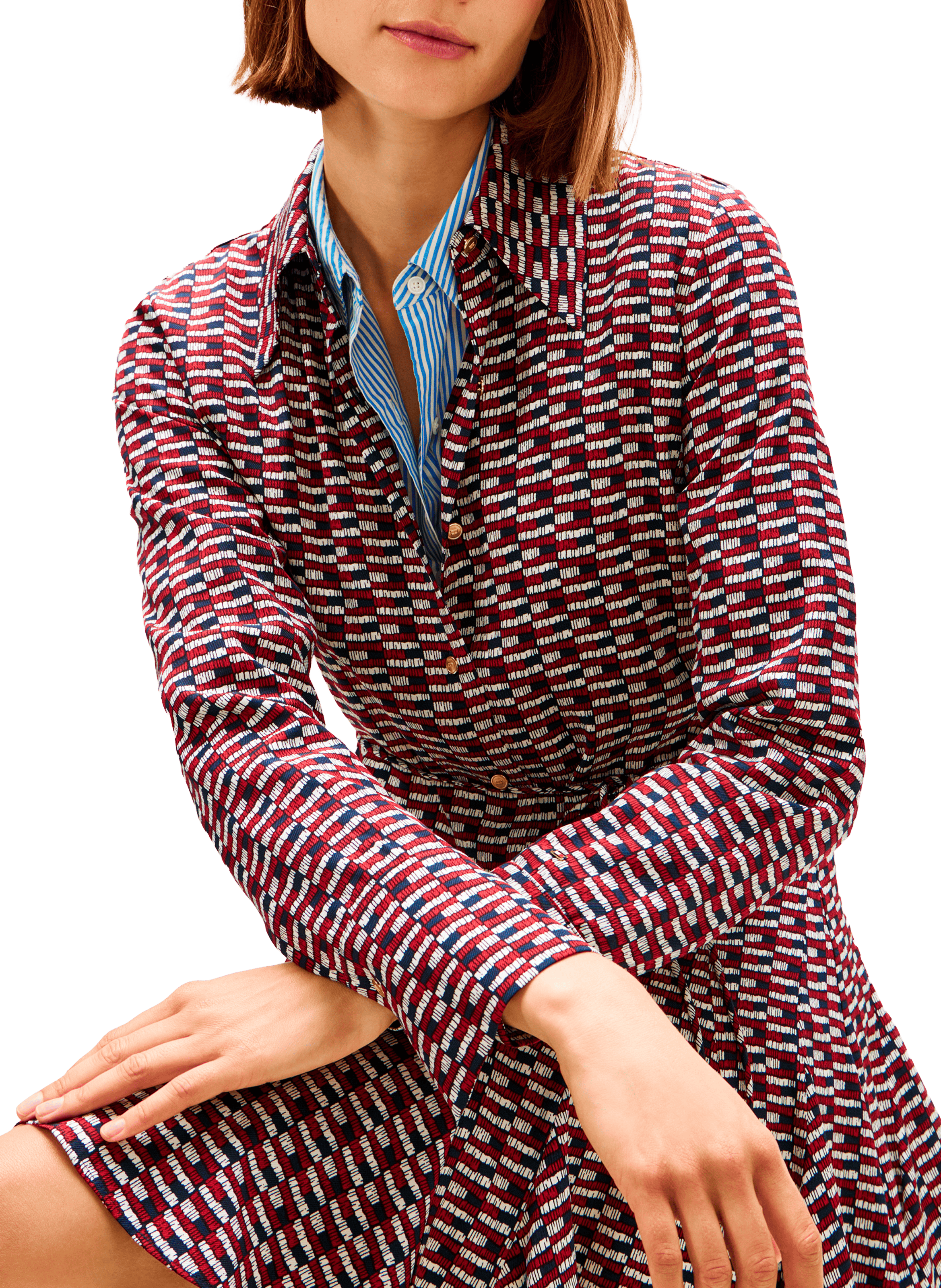 Robe chemise courte imprimée  TOMMY HILFIGER Bleu