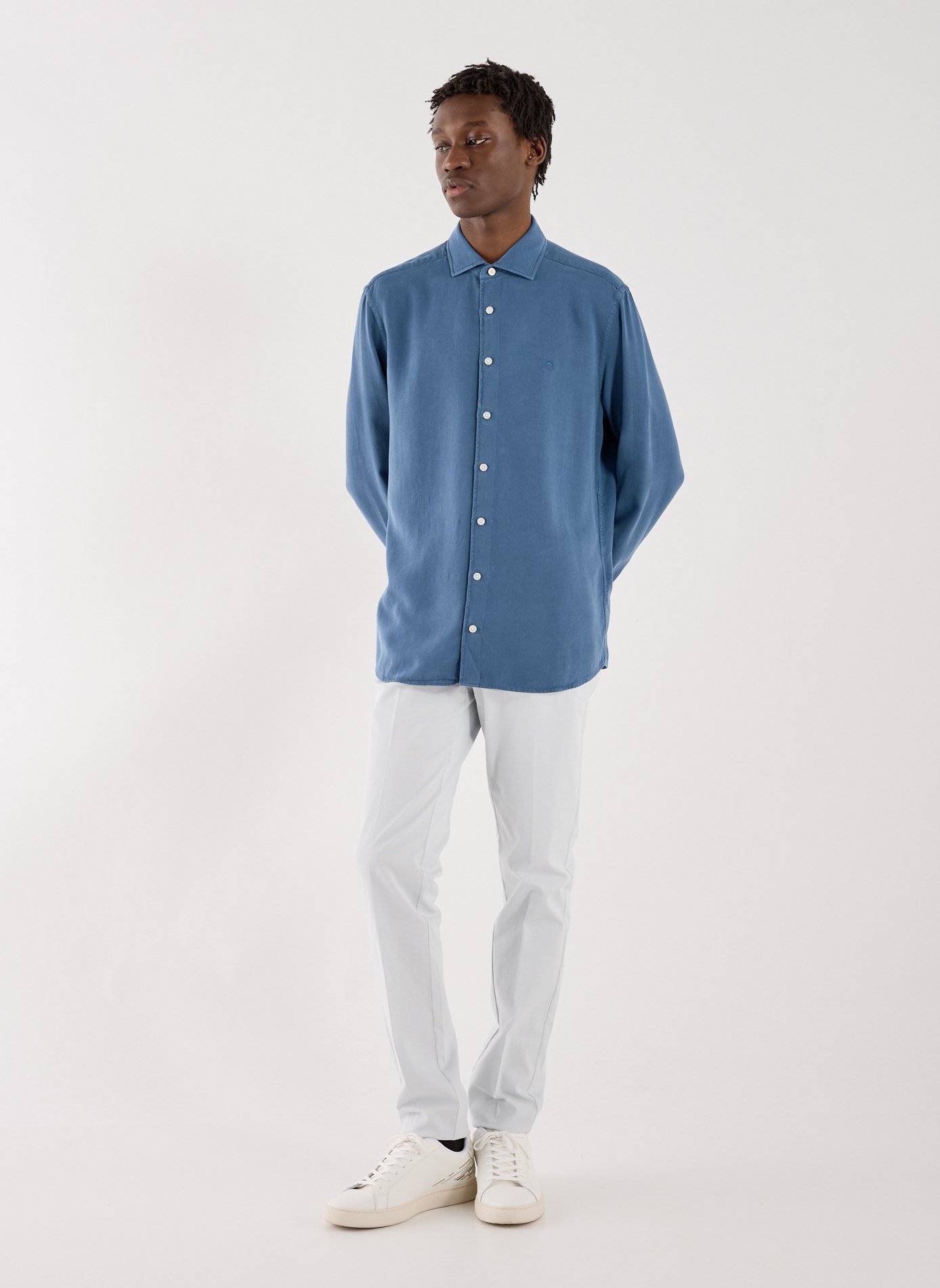 Chemise droite en lyocell HACKETT Bleu