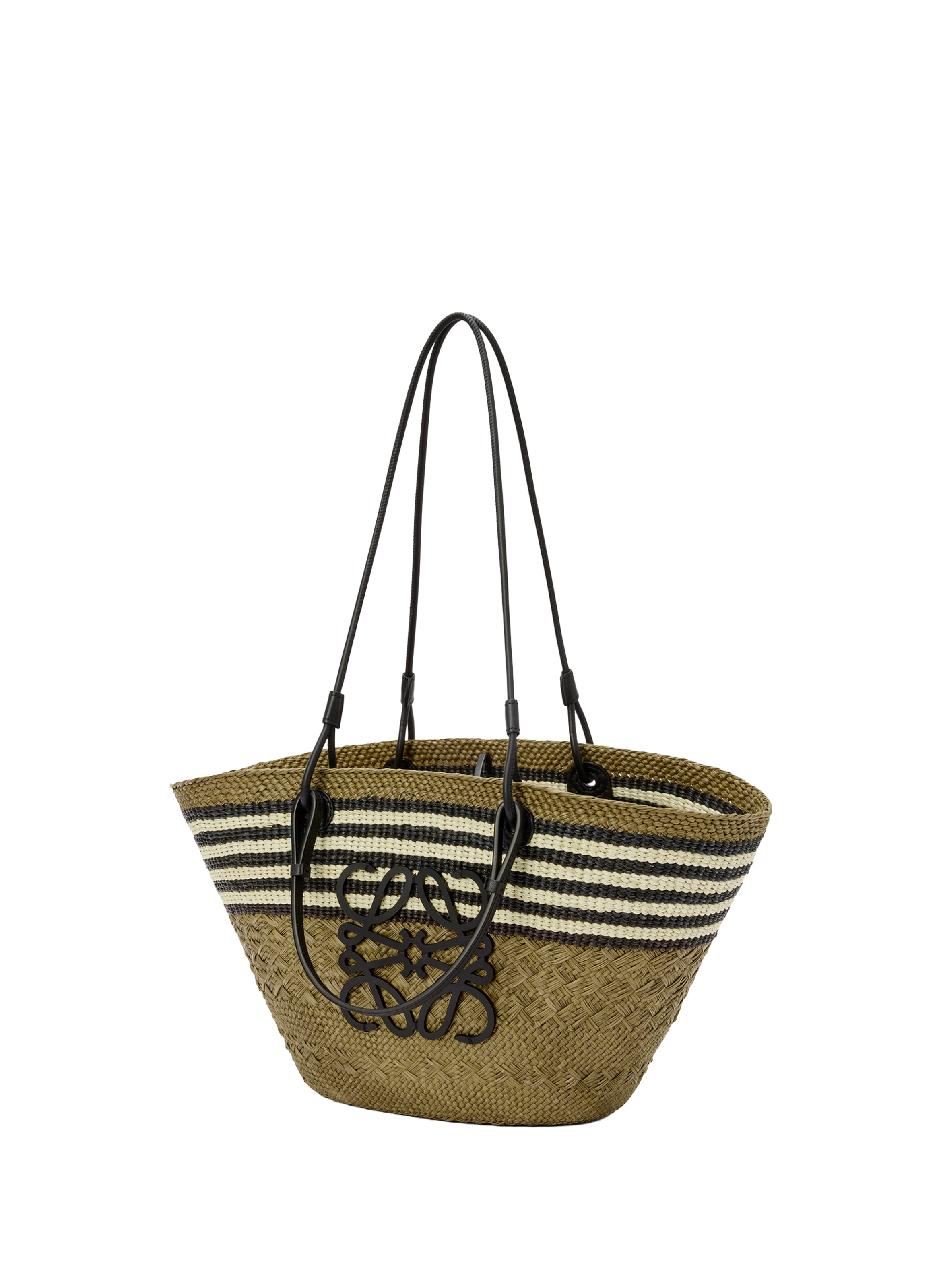 Medium basket in Iraca palm and calf leather LOEWE Khaki