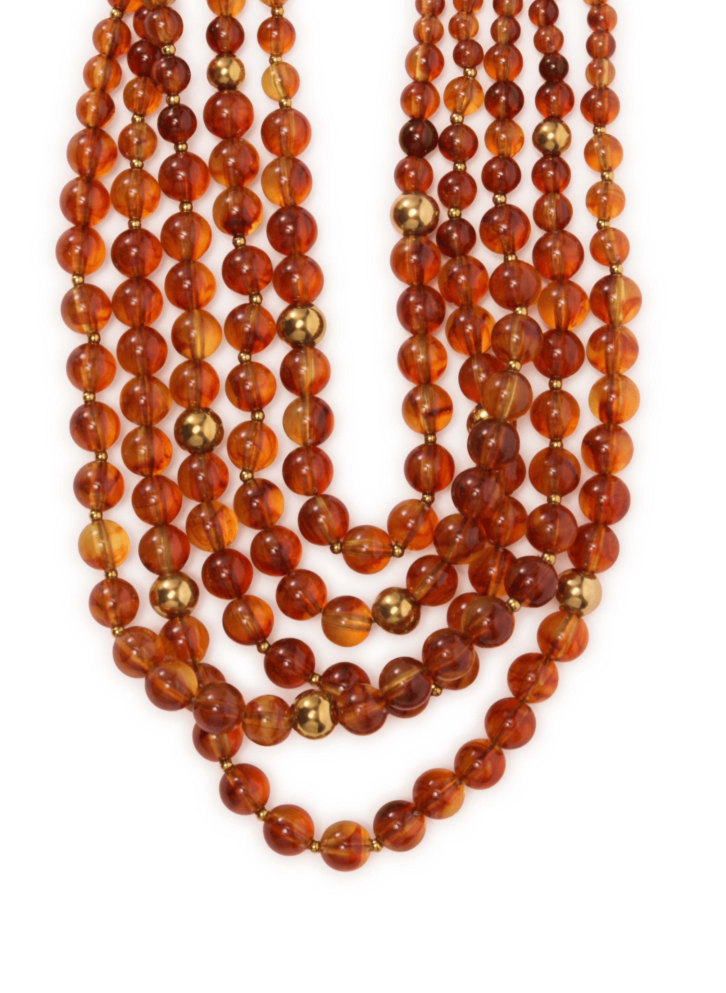 Collier à cinq rangés AU PRINTEMPS PARIS Marron