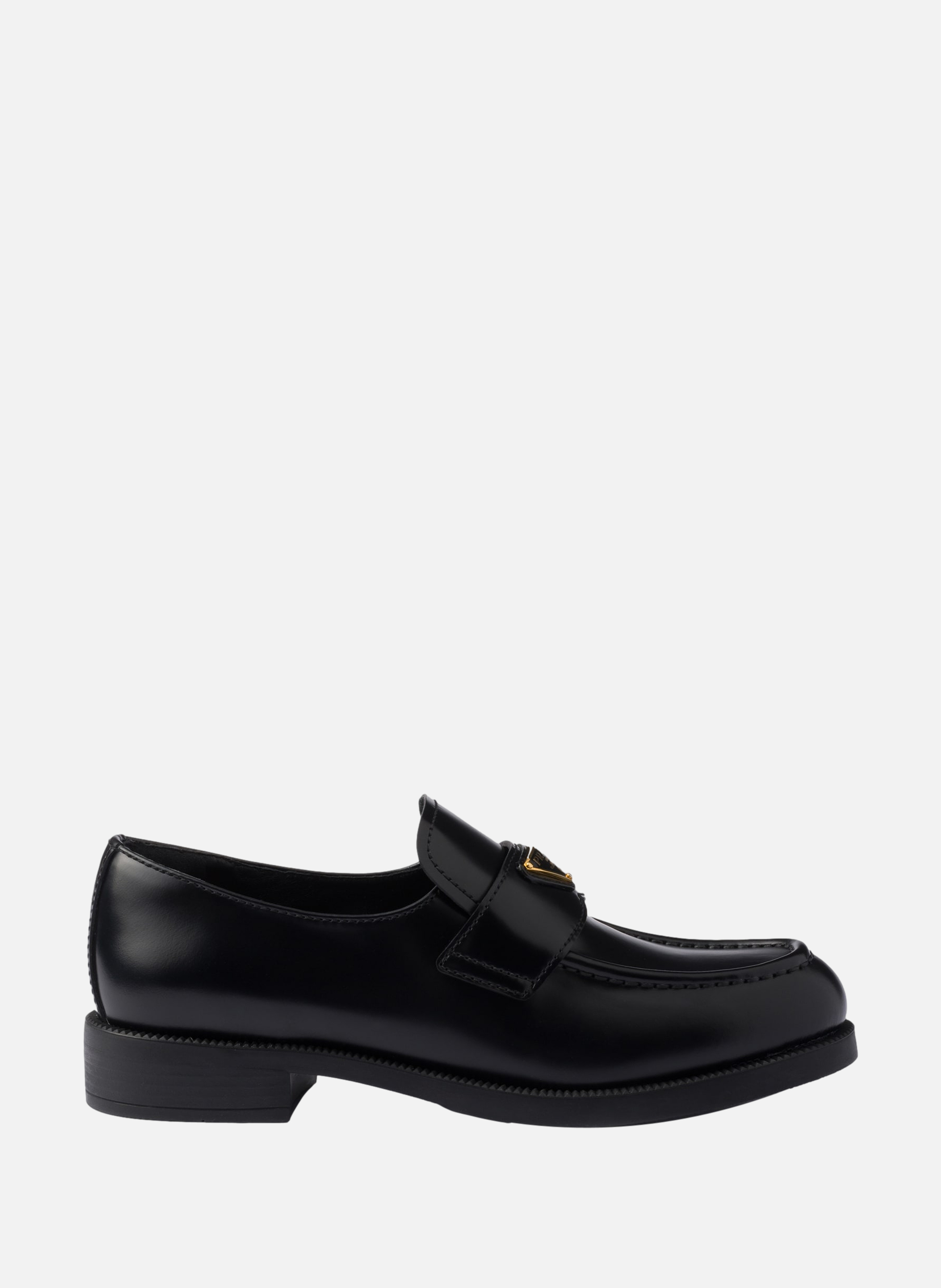 Mocassins en cuir brossé PRADA Noir