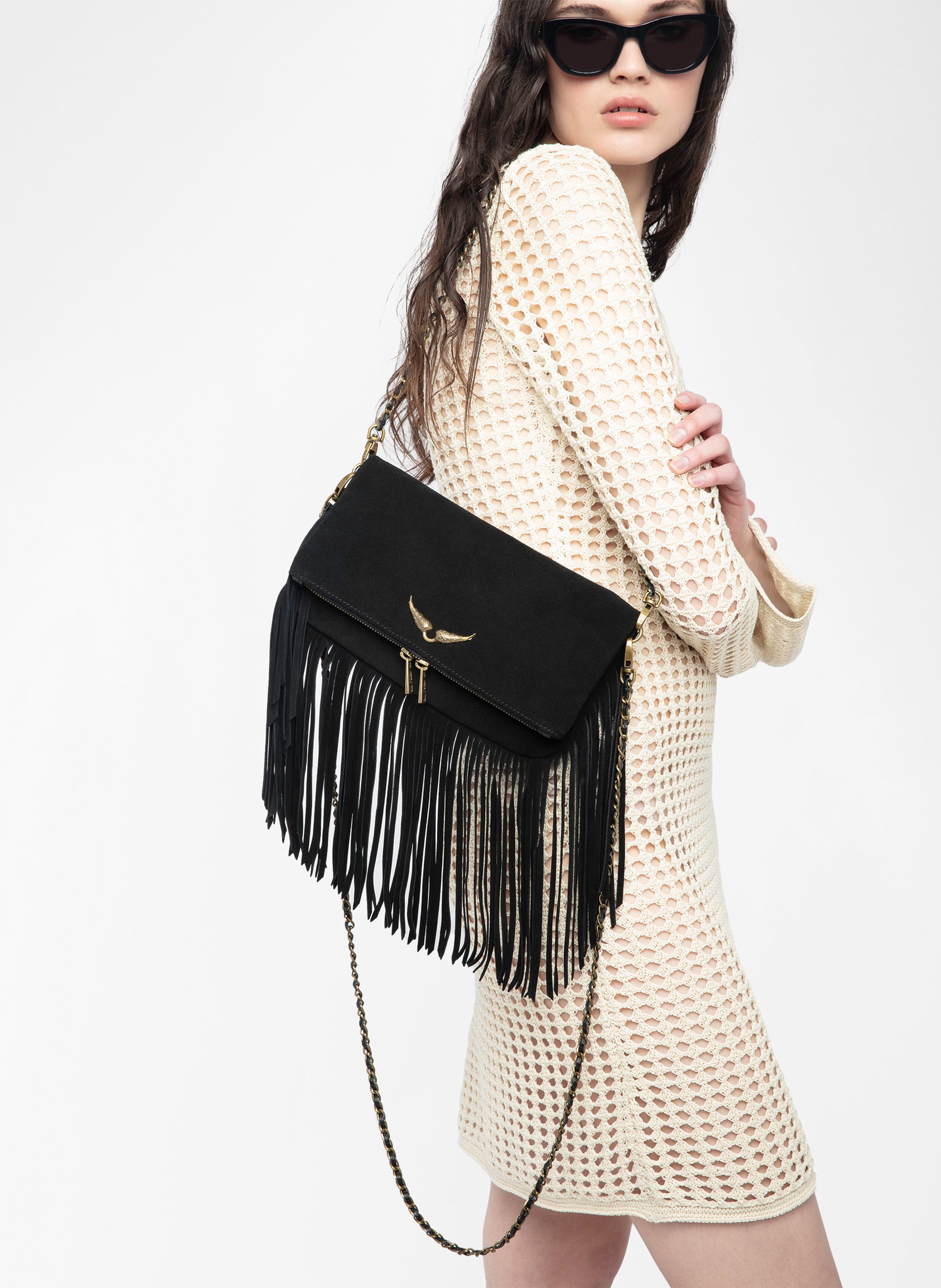 Pochette en cuir rock ZADIG&VOLTAIRE Noir