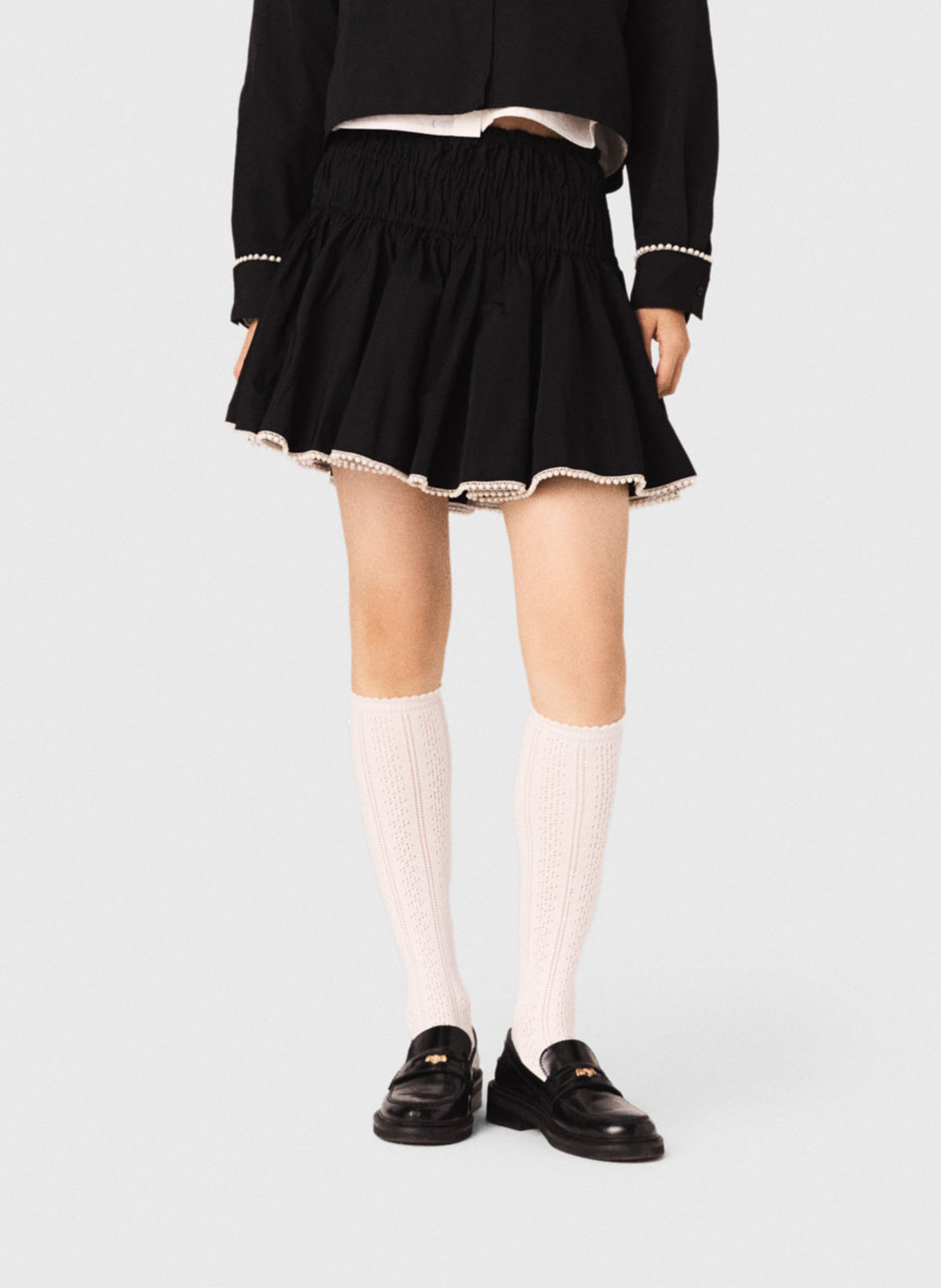 Jupe courte évasée MAJE Noir