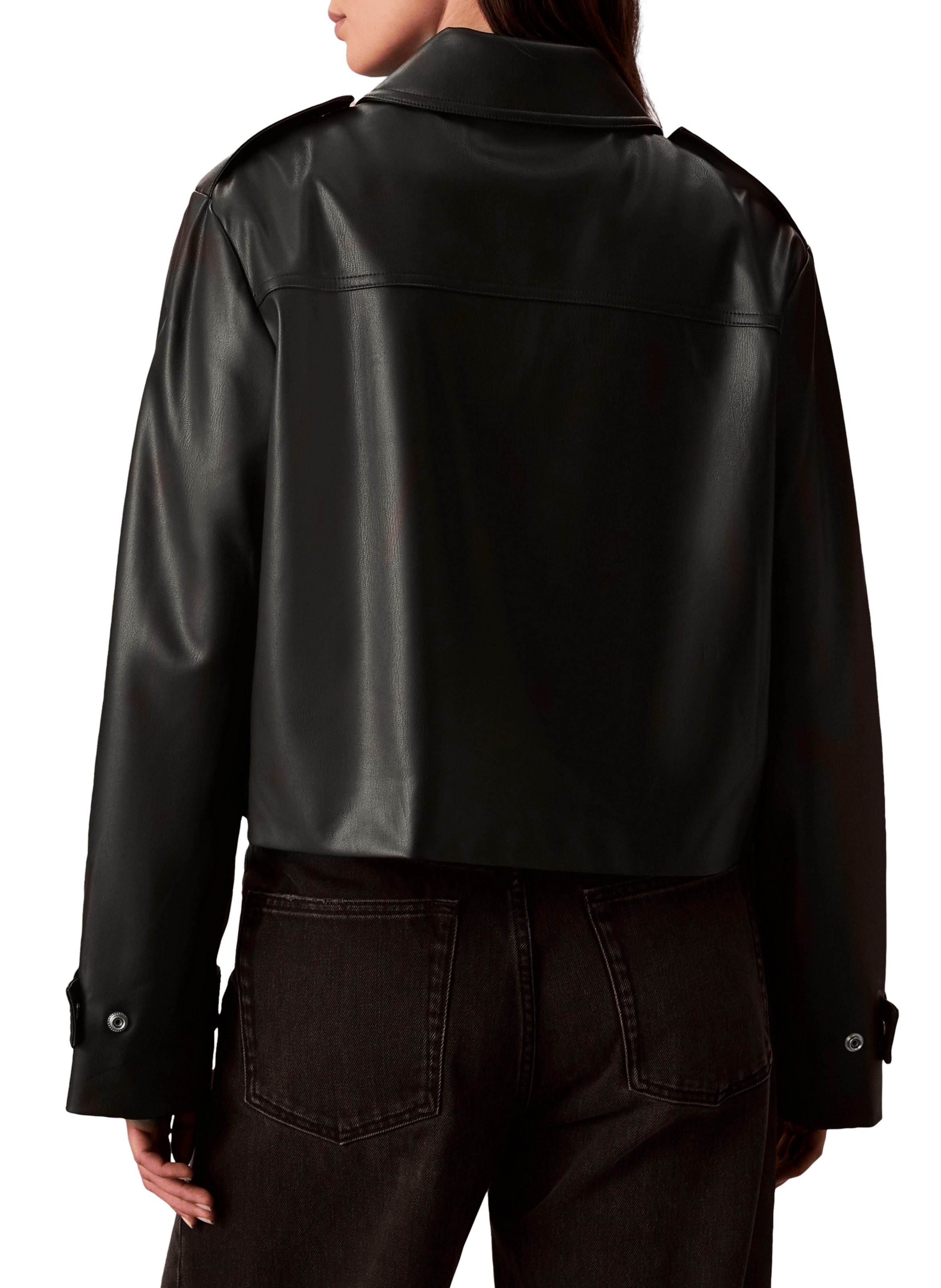 Veste courte en similicuir CALVIN KLEIN Noir