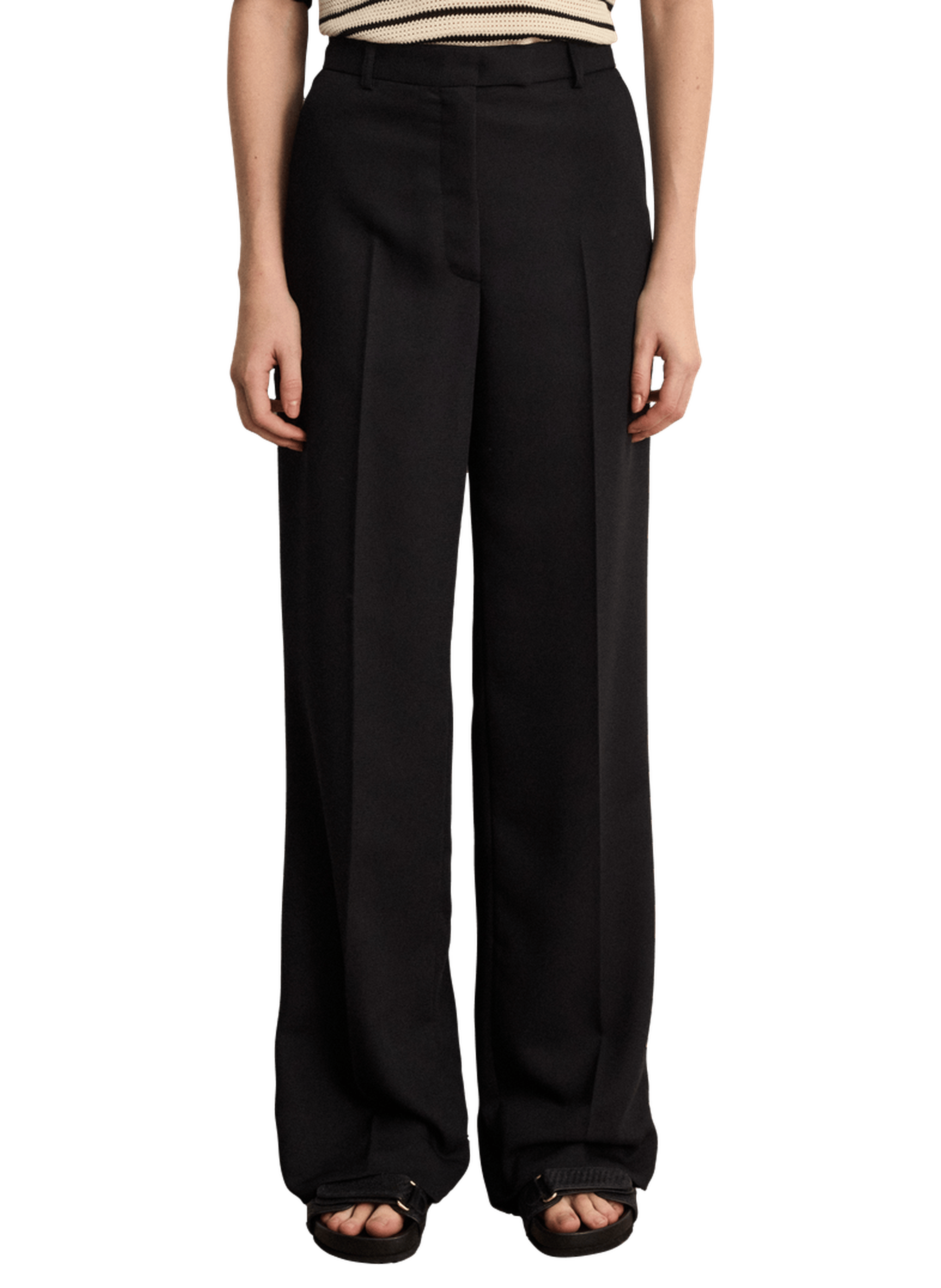 Pantalon droit fluide de tailleur - bluma PABLO Noir