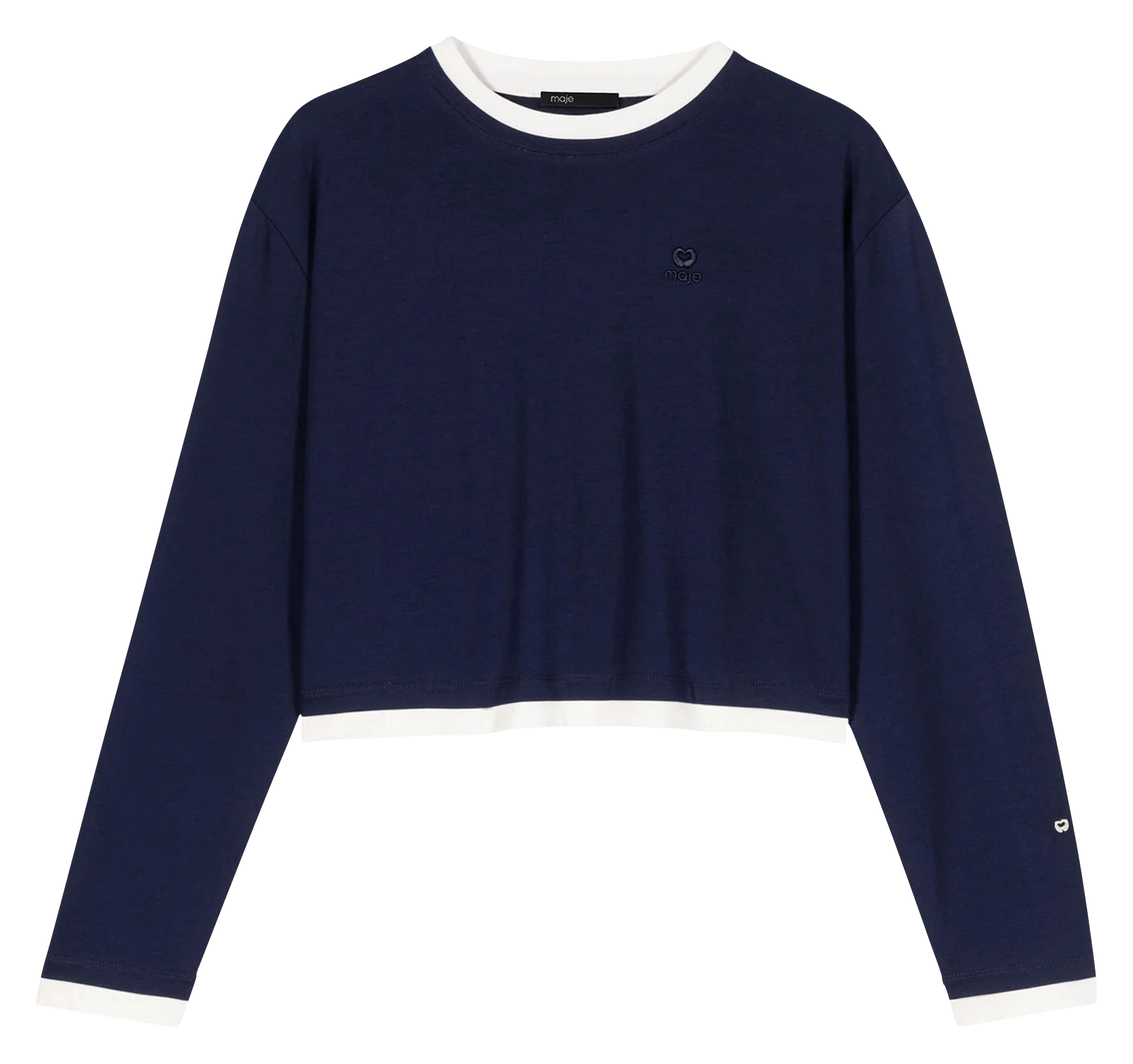 Tee-shirt court manches longues MAJE Bleu