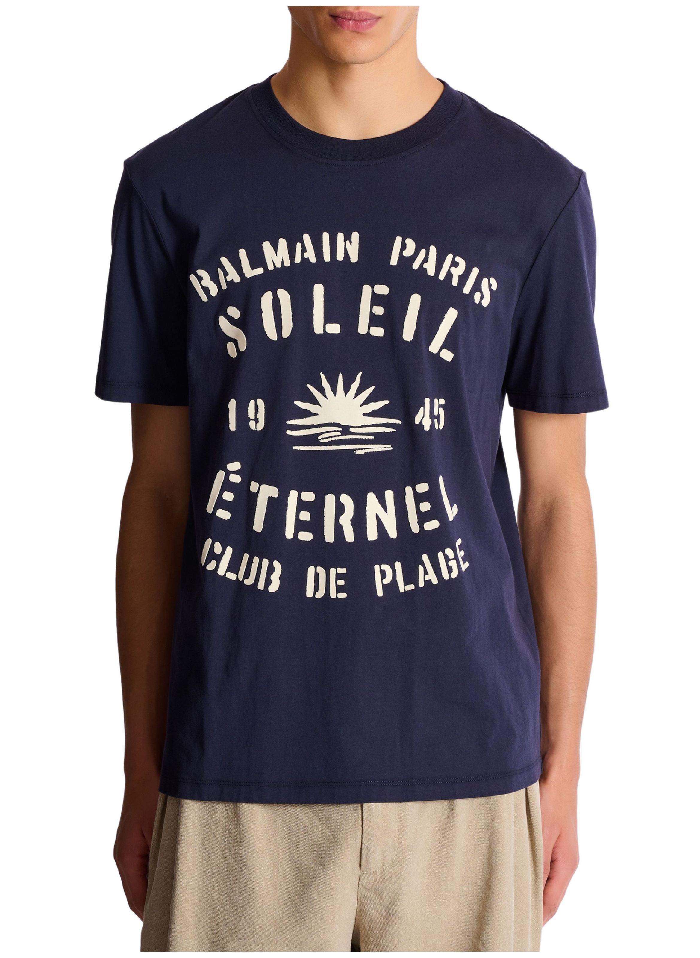 T-shirt floqué balmain soleil BALMAIN Bleu