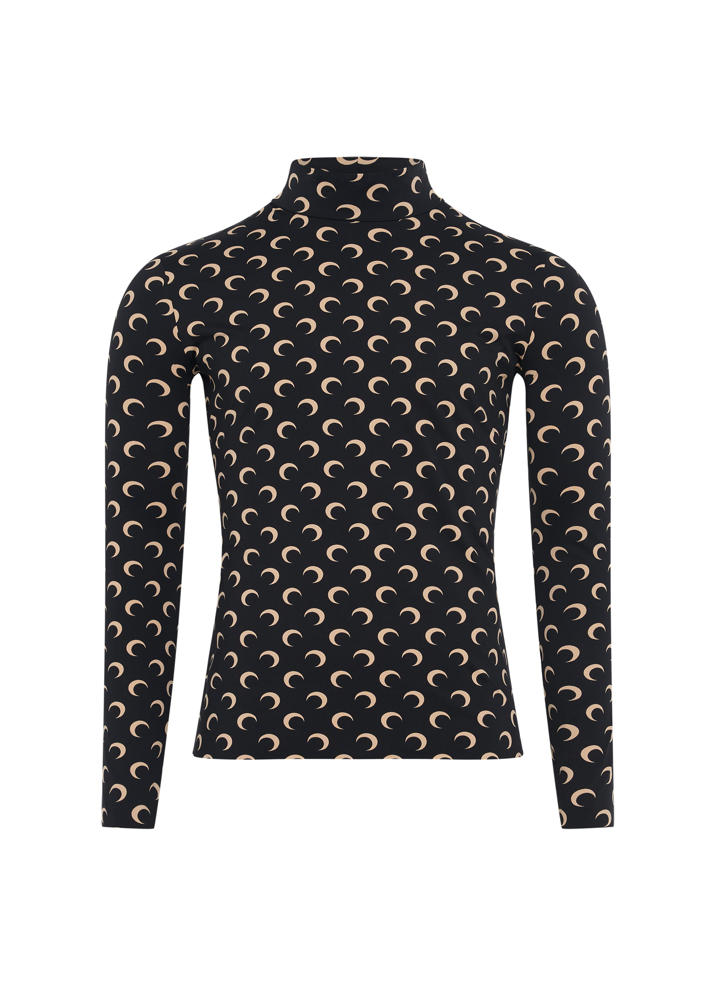 Recycled moon jersey ss highneck top MARINE SERRE Black