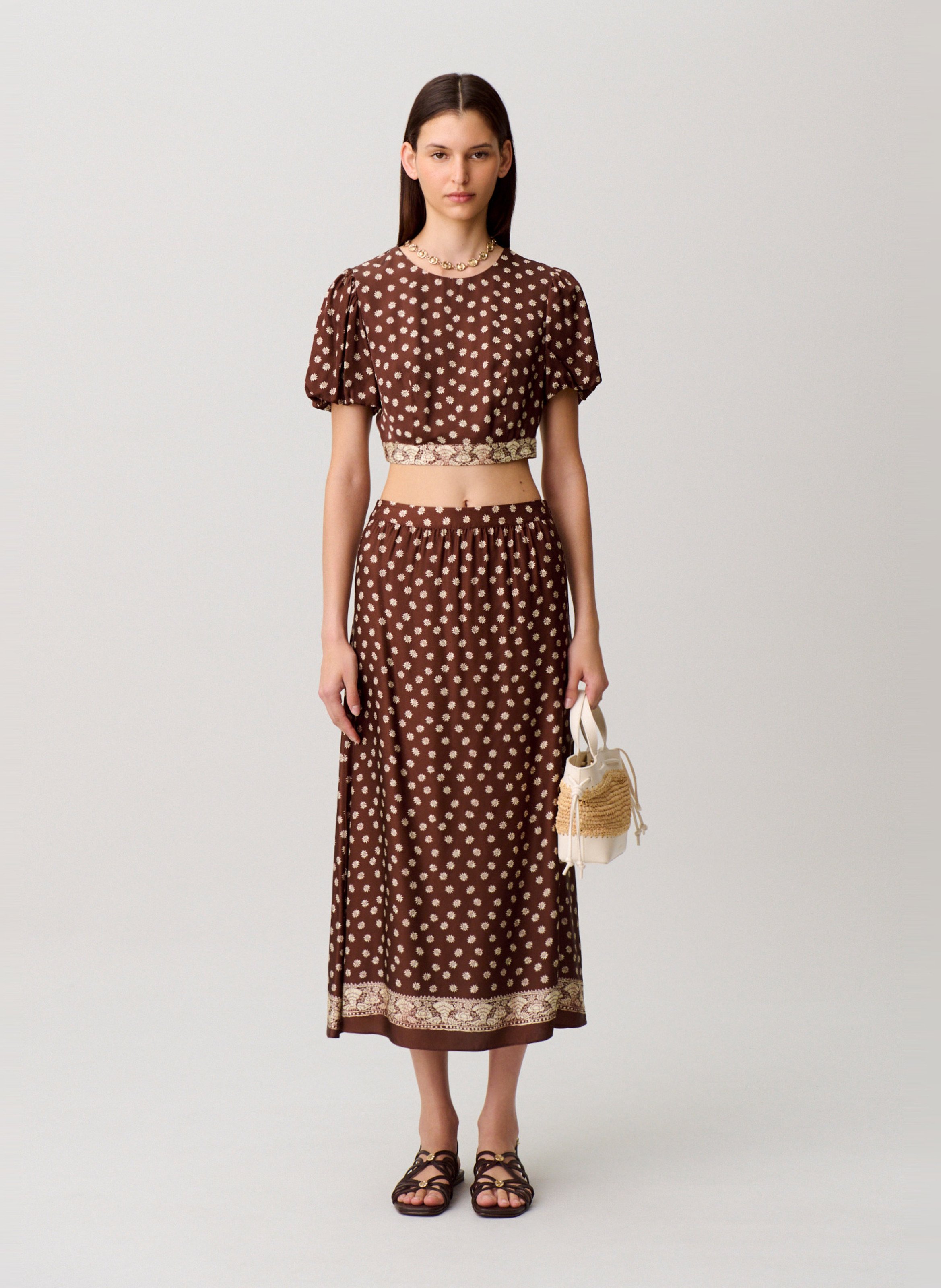 Top droit col rond imprimé CLAUDIE PIERLOT Multicolore