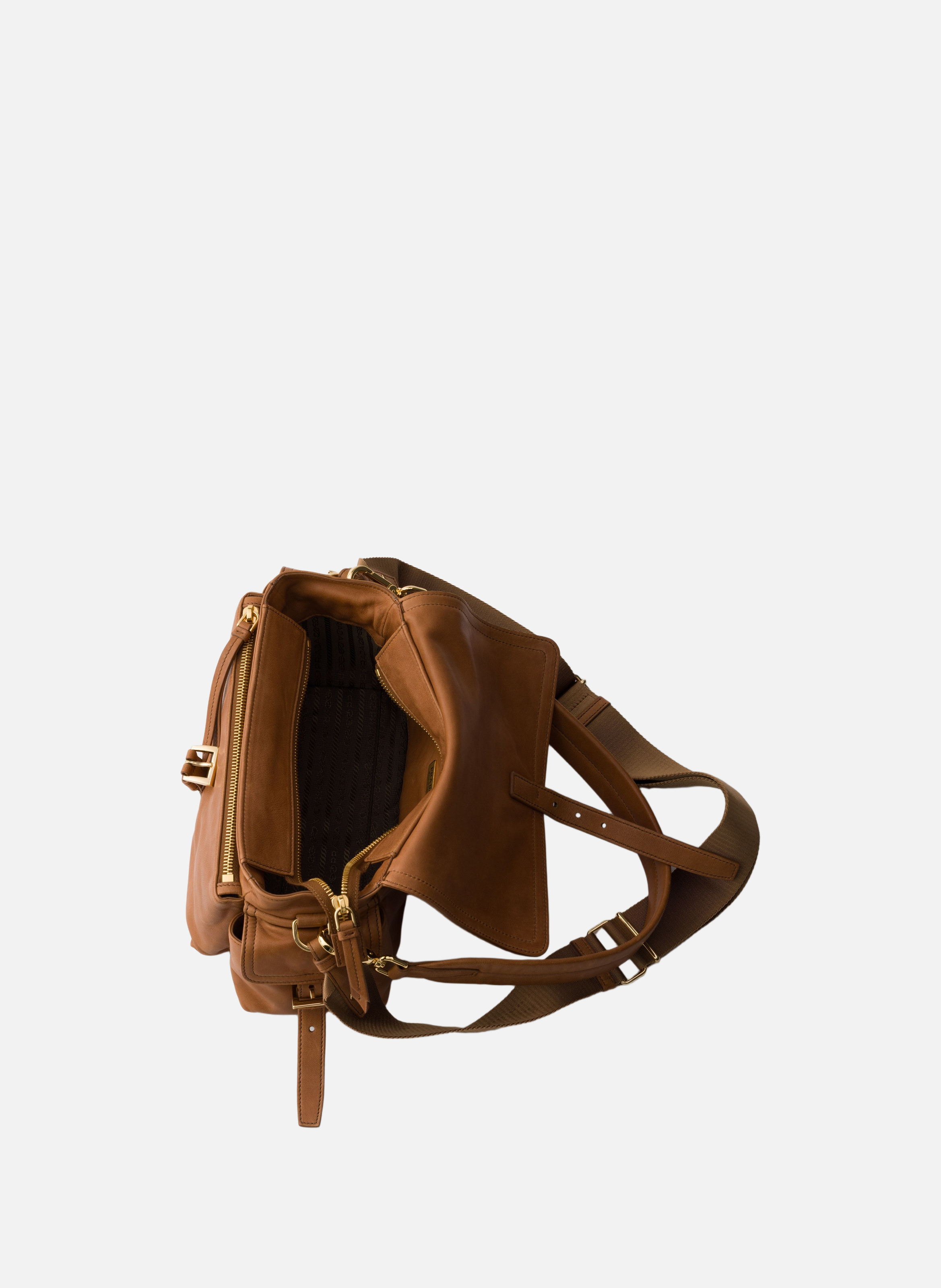 Sac porté épaule prada explore en cuir nappa PRADA Marron