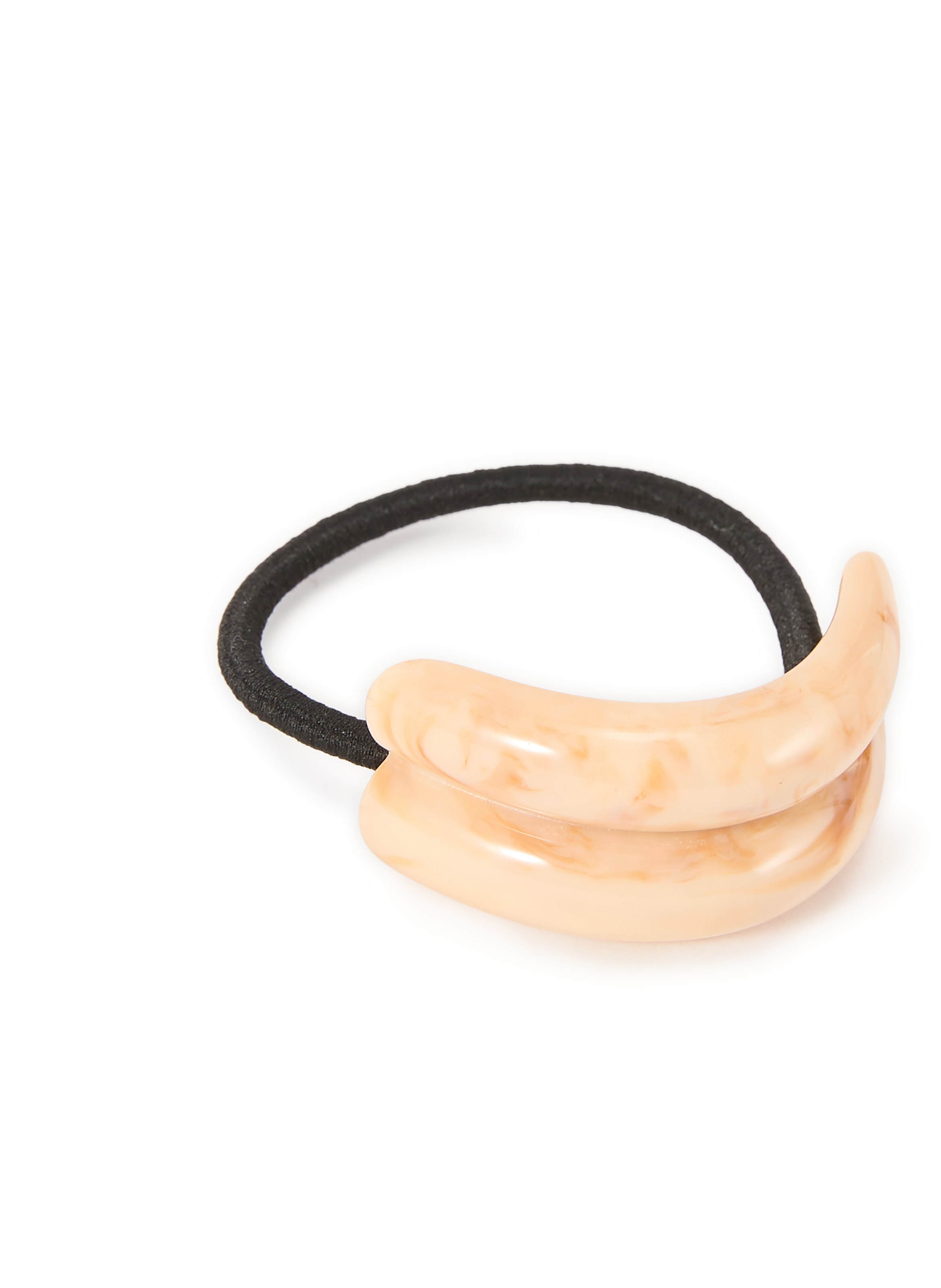 Elastic hair tie with shiny resin detail AU PRINTEMPS PARIS Beige