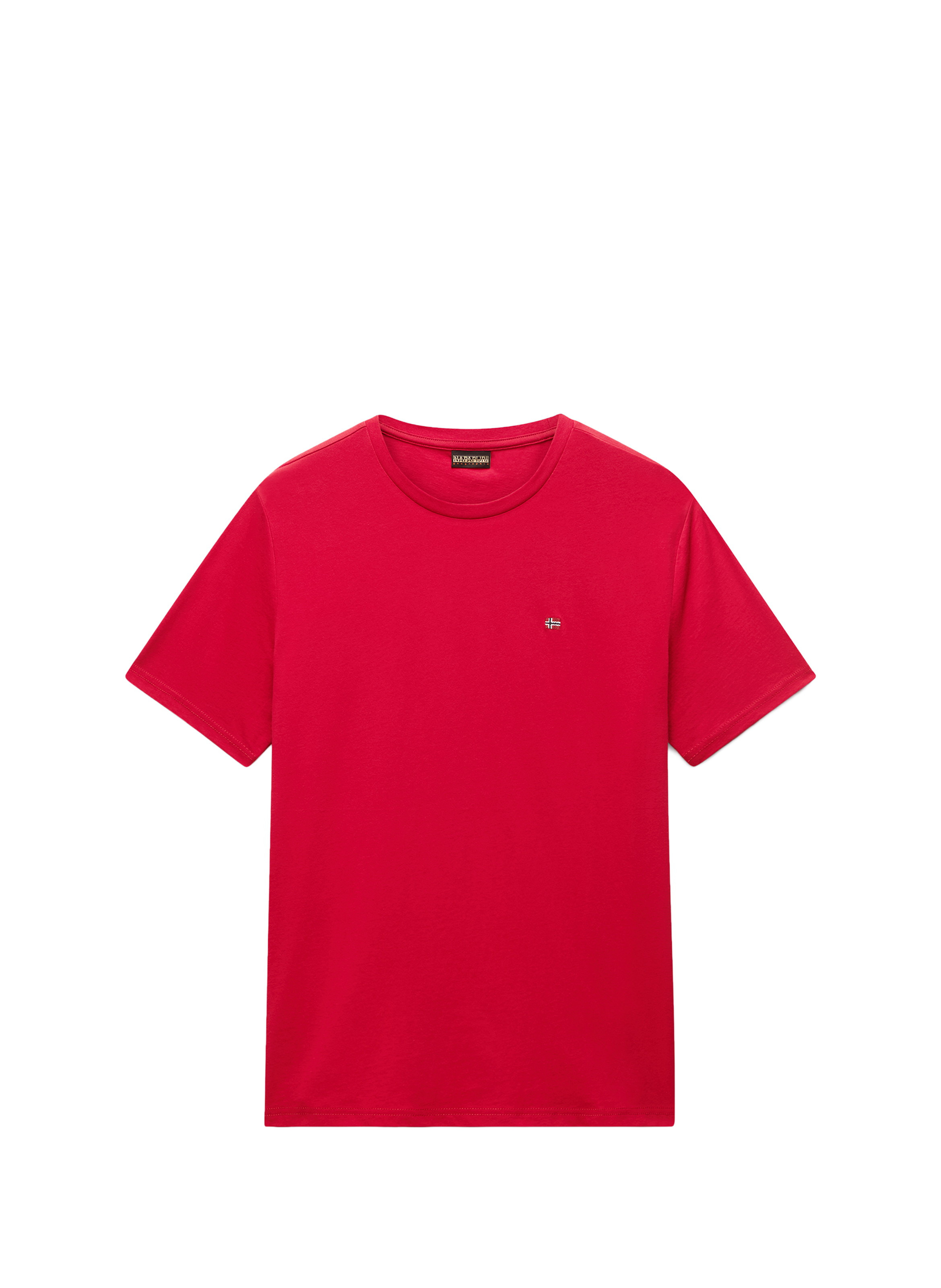 T-shirt col rond en coton NAPAPIJRI Rouge