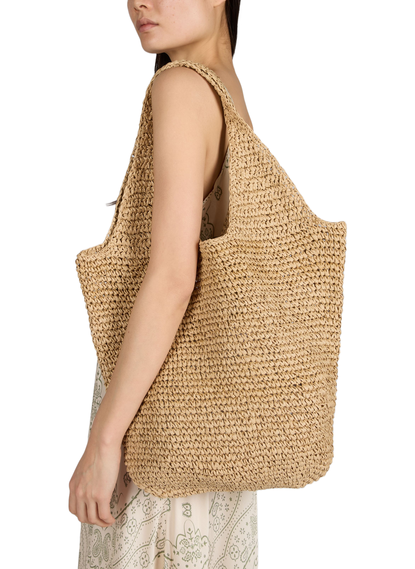 Raffia Tote Bag AU PRINTEMPS PARIS Beige