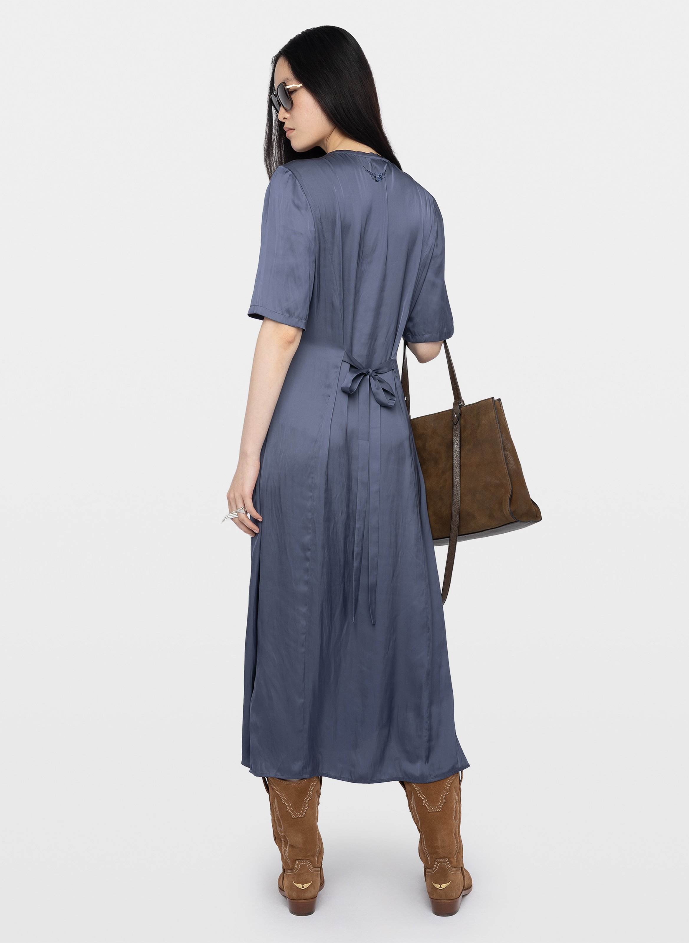 Robe longue fluide col v rodalan ZADIG&VOLTAIRE Bleu