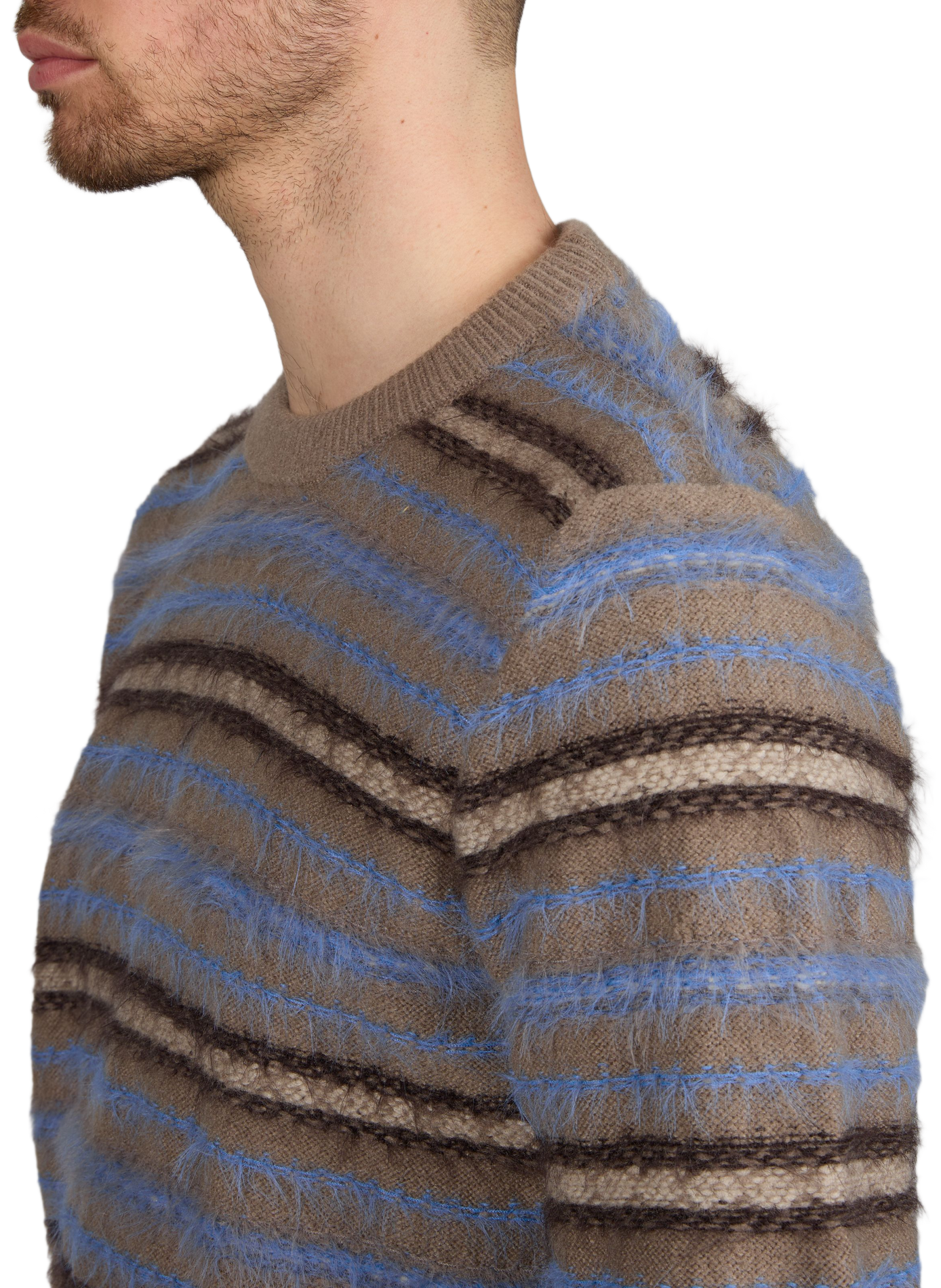 Round neck striped sweater SAMSOE SAMSOE Beige