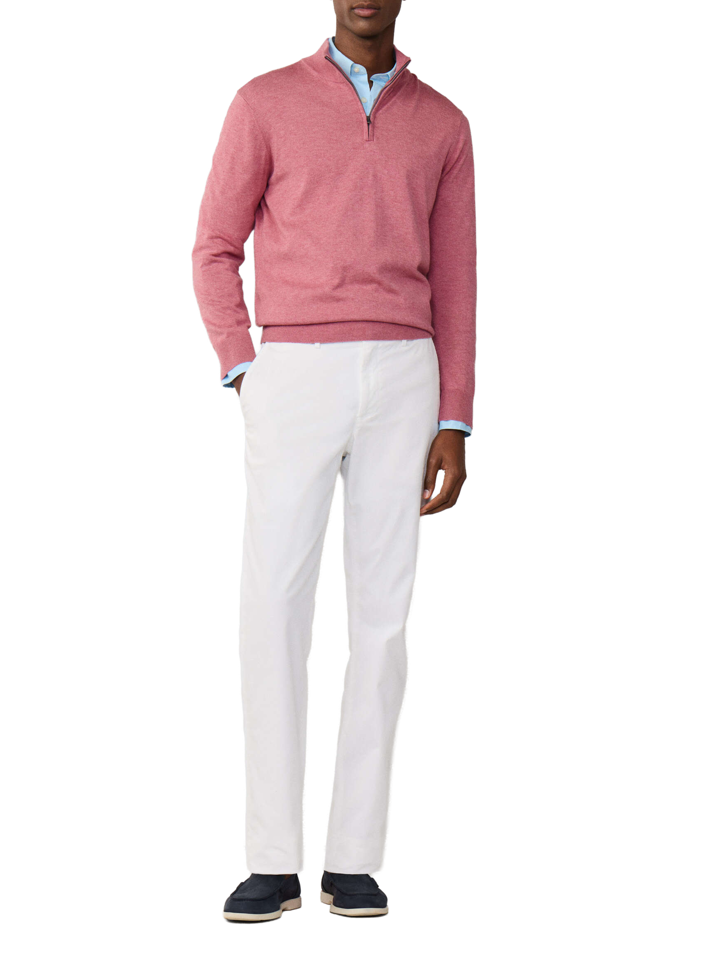 Pull en coton et soie Rouge