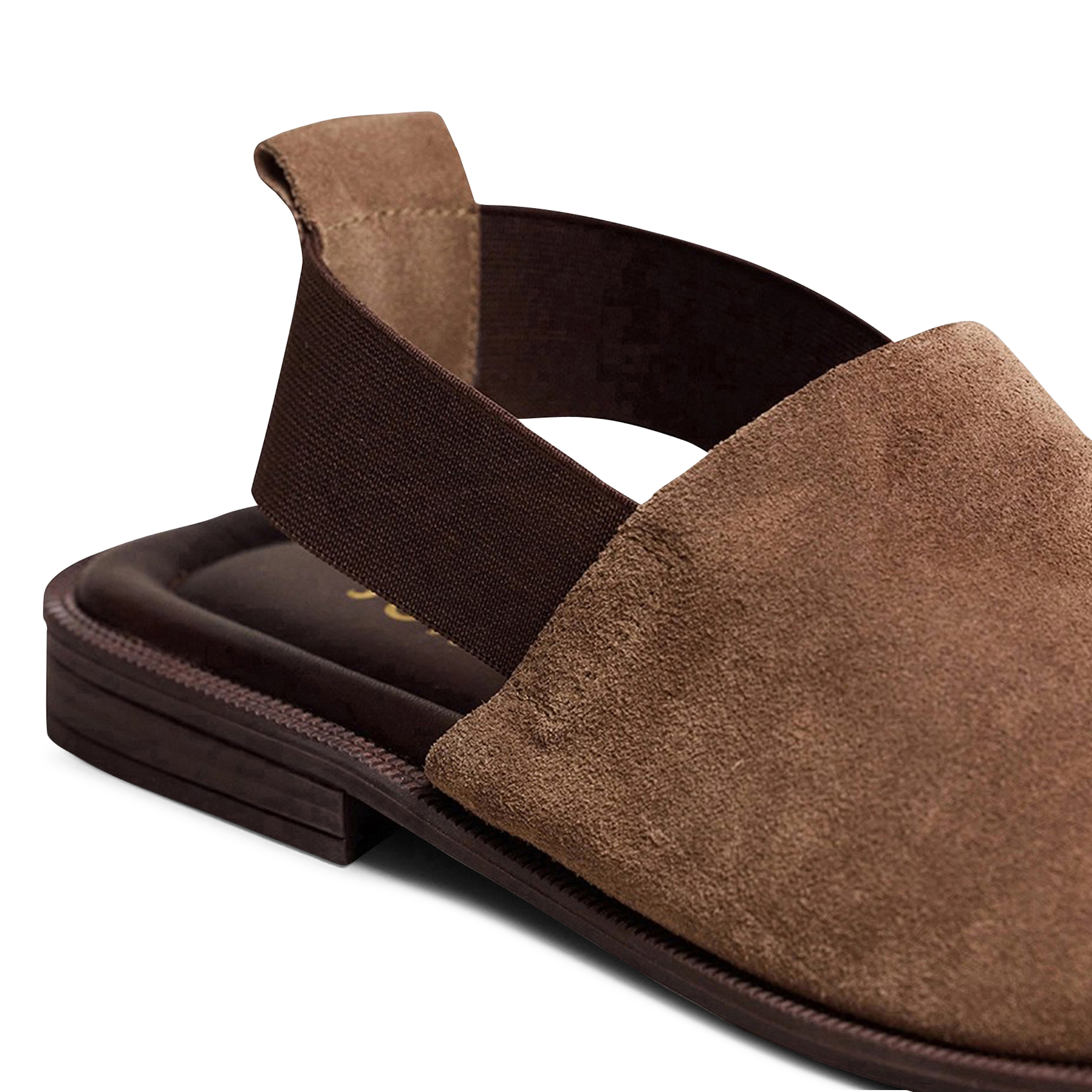 Sandales plates en cuir suédé joy JONAK Marron