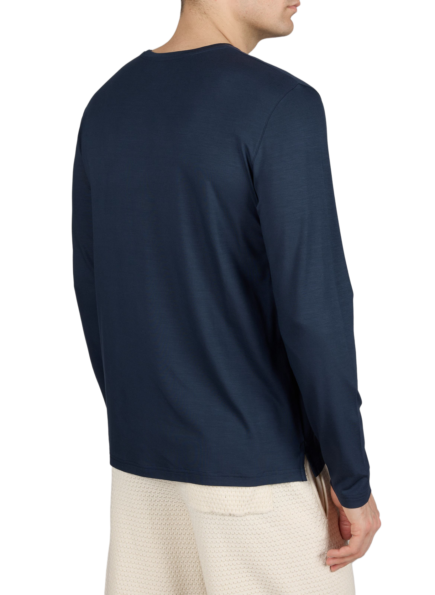 T-shirt uni à manches longues DEREK ROSE Bleu